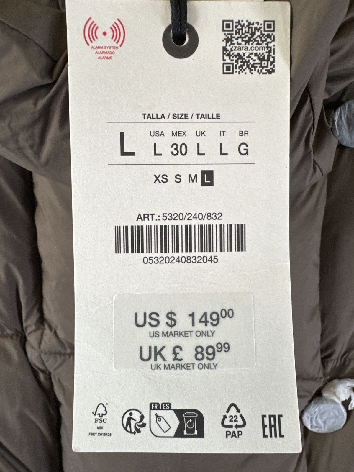 Zara ZARA BELTED SHORT PUFFER JACKET ZW COLLECTION Size L / US 10 / IT 46 - 8 Thumbnail