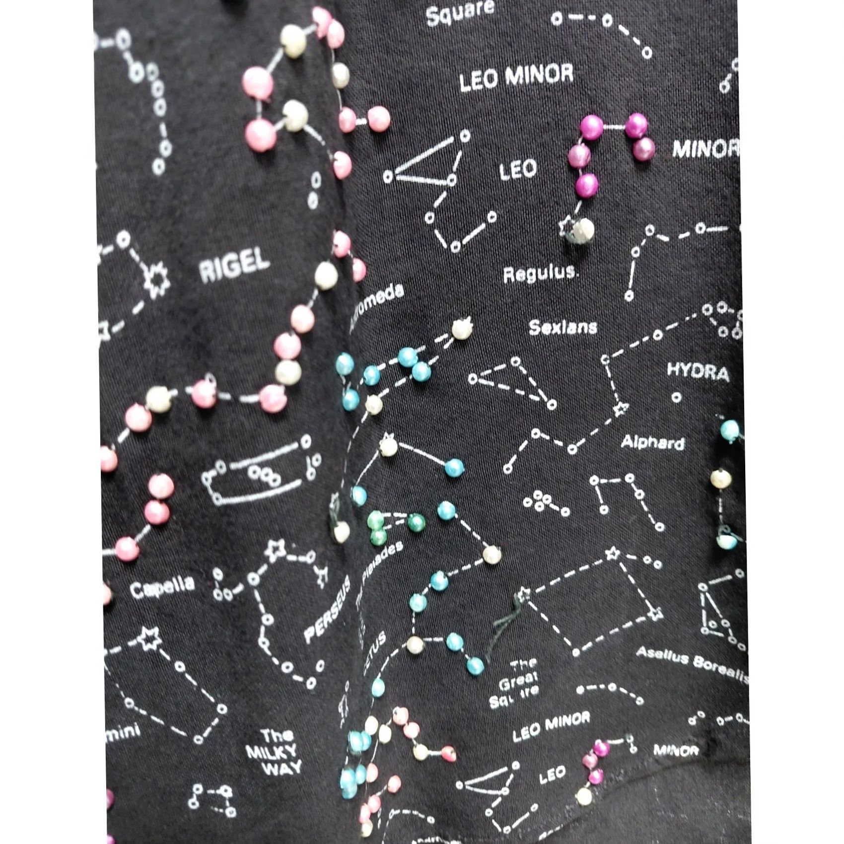 Express Cotton Express Black Constellation Print Shirt Rayon Size S Graphic Print Size US S / EU 44-46 / 1 - 3 Thumbnail