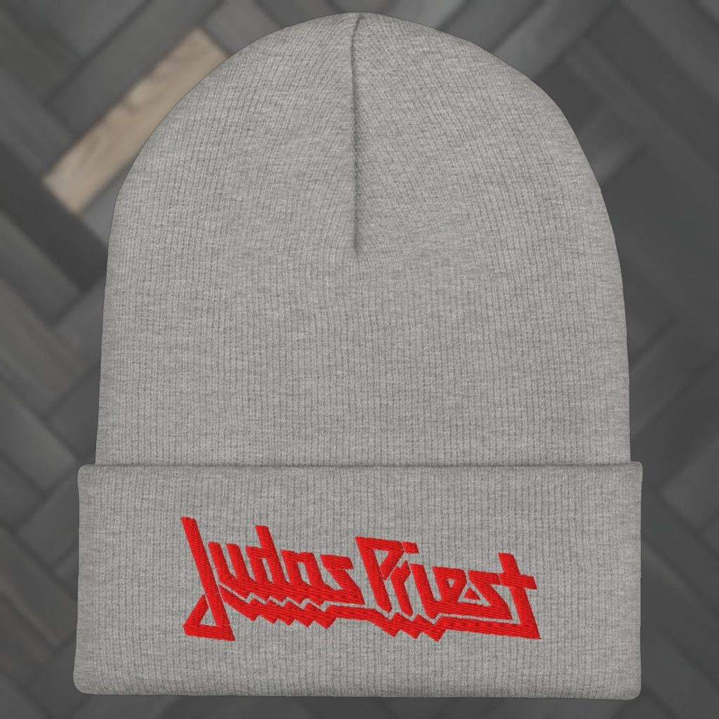 Logo 7 Judas Priest Beanie Hat Grey Officially Licensed Embroidered Logo One Size Men Size ONE SIZE - 1 Thumbnail
