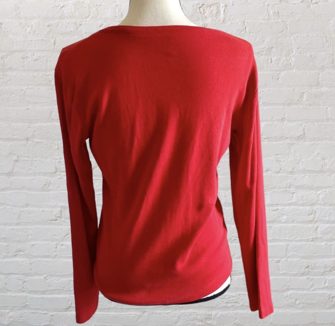 Tommy Hilfiger TOMMY HILFIGER LONG SLEEVE V NECK SOLID LOGO TOP Size L / US 10 / IT 46 - 4 Thumbnail