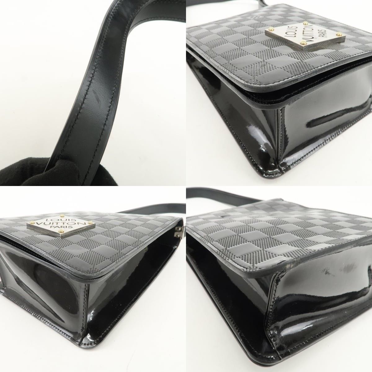 Louis Vuitton Louis Vuitton Damier Vernis Club Shoulder Bag Patent Black Size ONE SIZE - 4 Thumbnail
