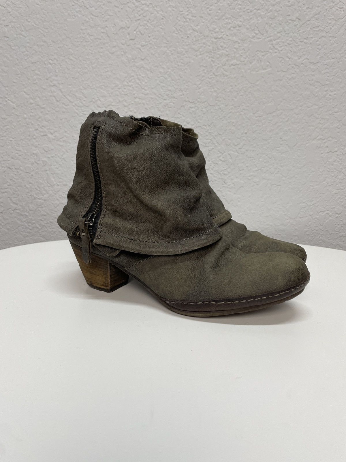 A.S.98 Vintage Italian AS 98 Rick Owens Style Leather Biker Boots Size US 8 / IT 38 - 4 Thumbnail