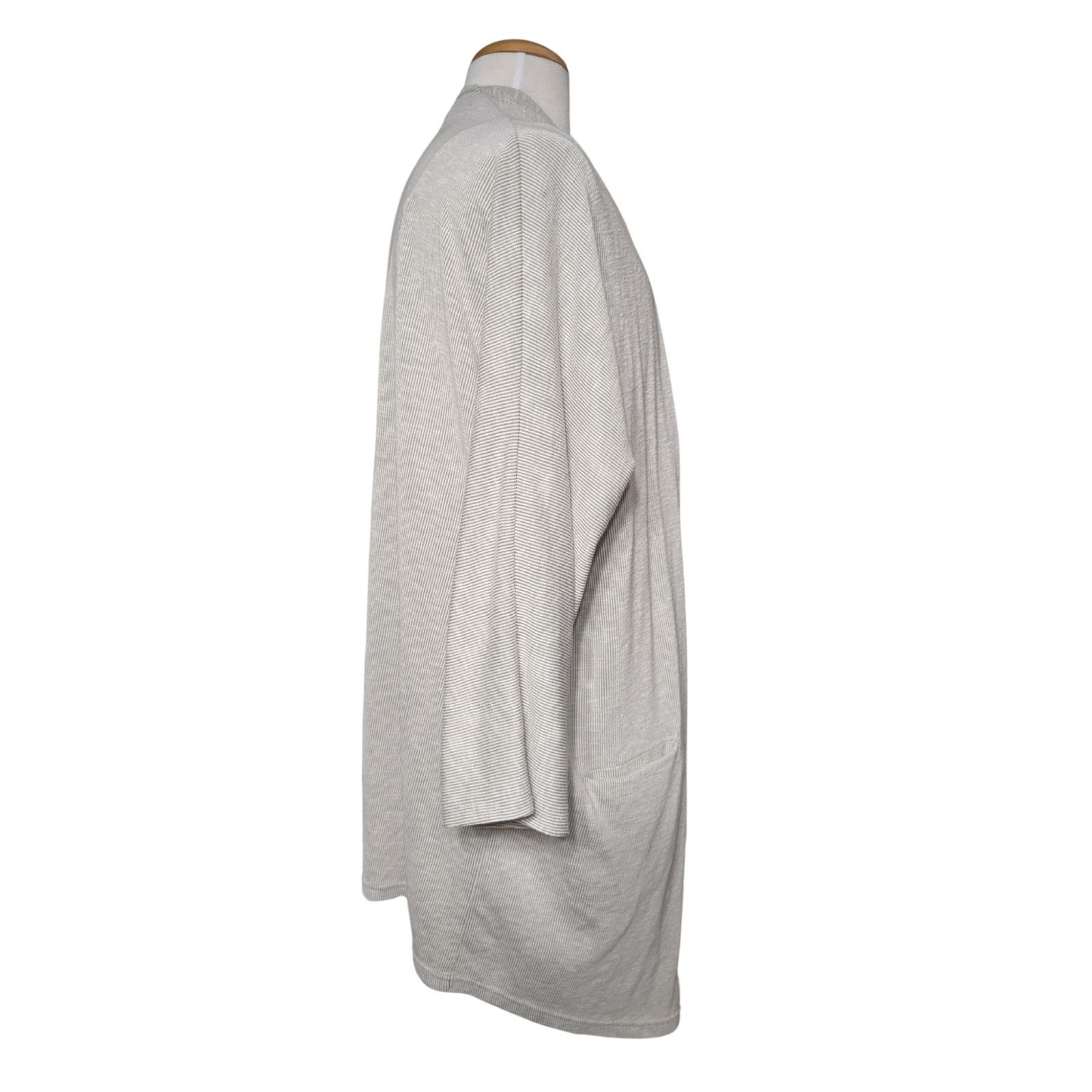 Unknown London DONNI Gray Open Front Ribbed Cardigan OS Sweater USED Size ONE SIZE - 4 Thumbnail