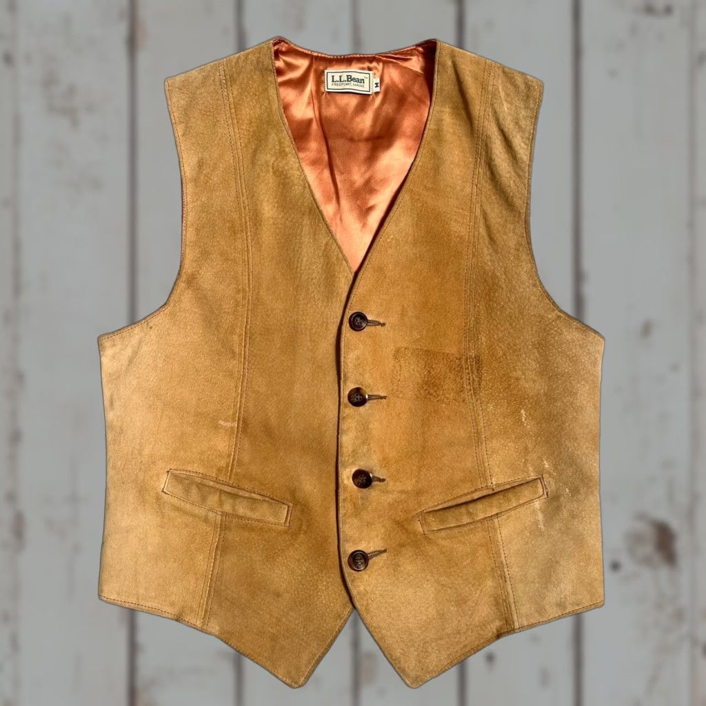 Vintage VINTAGE LL Bean Vest Leather Work Lined M Brown Unisex Adults 80s 90s Cowboy Western Americana Punk Workwear Mens Size US M / EU 48-50 / 2 - 1 Thumbnail