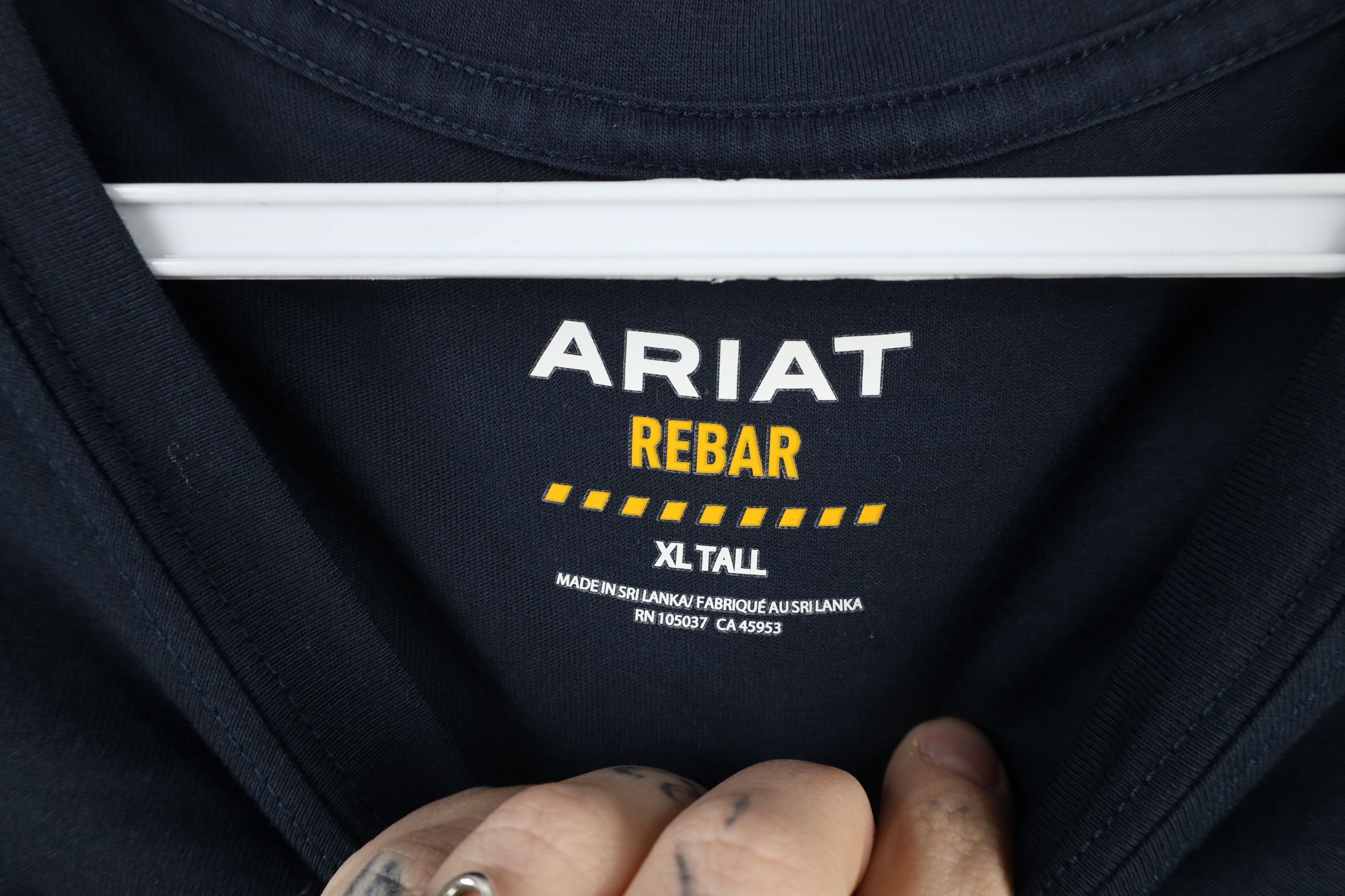 Ariat × Vintage Ariat Rebar Long Sleeve Pocket Workwear T-Shirt Navy Blue Size US XL / EU 56 / 4 - 7 Thumbnail