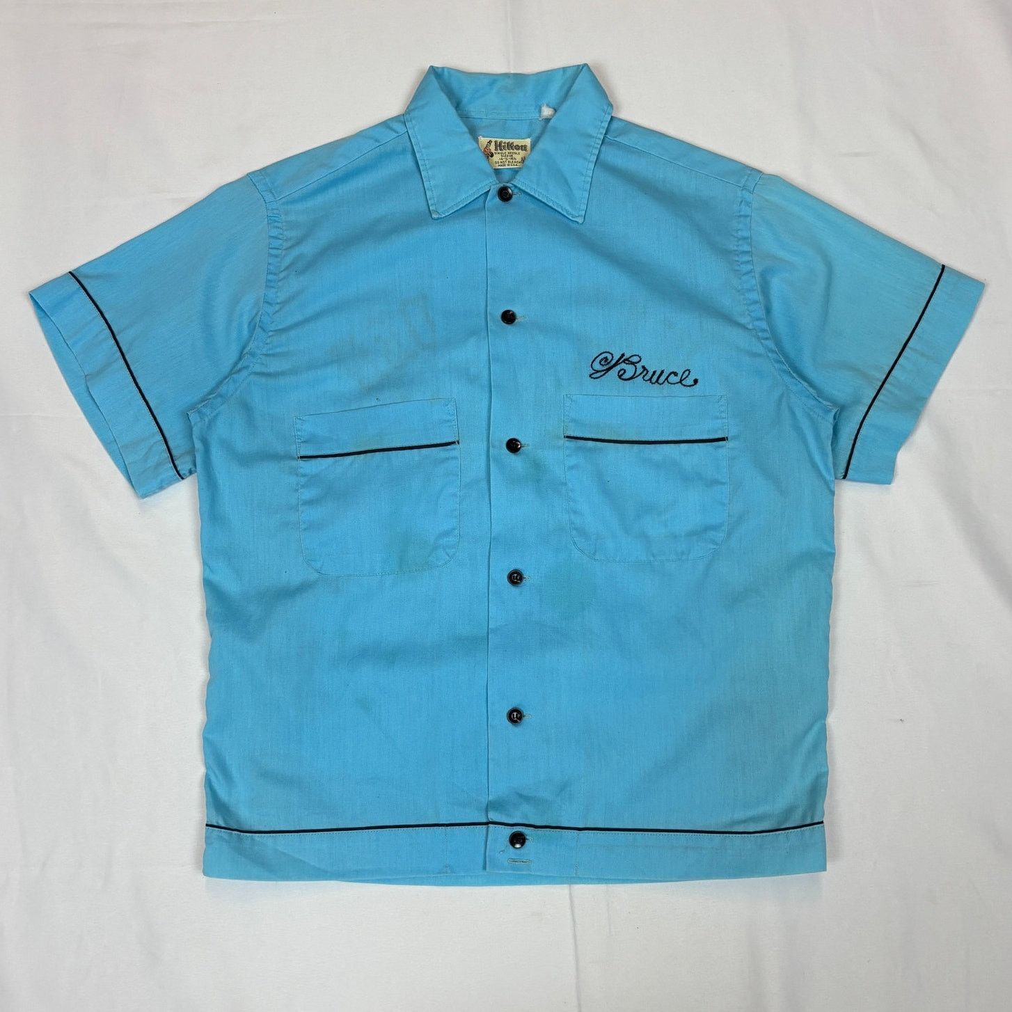 Vintage VTG 50s Hilton Bowling Shirt Wally's Den Small Chain Stitch Size US S / EU 44-46 / 1 - 3 Thumbnail