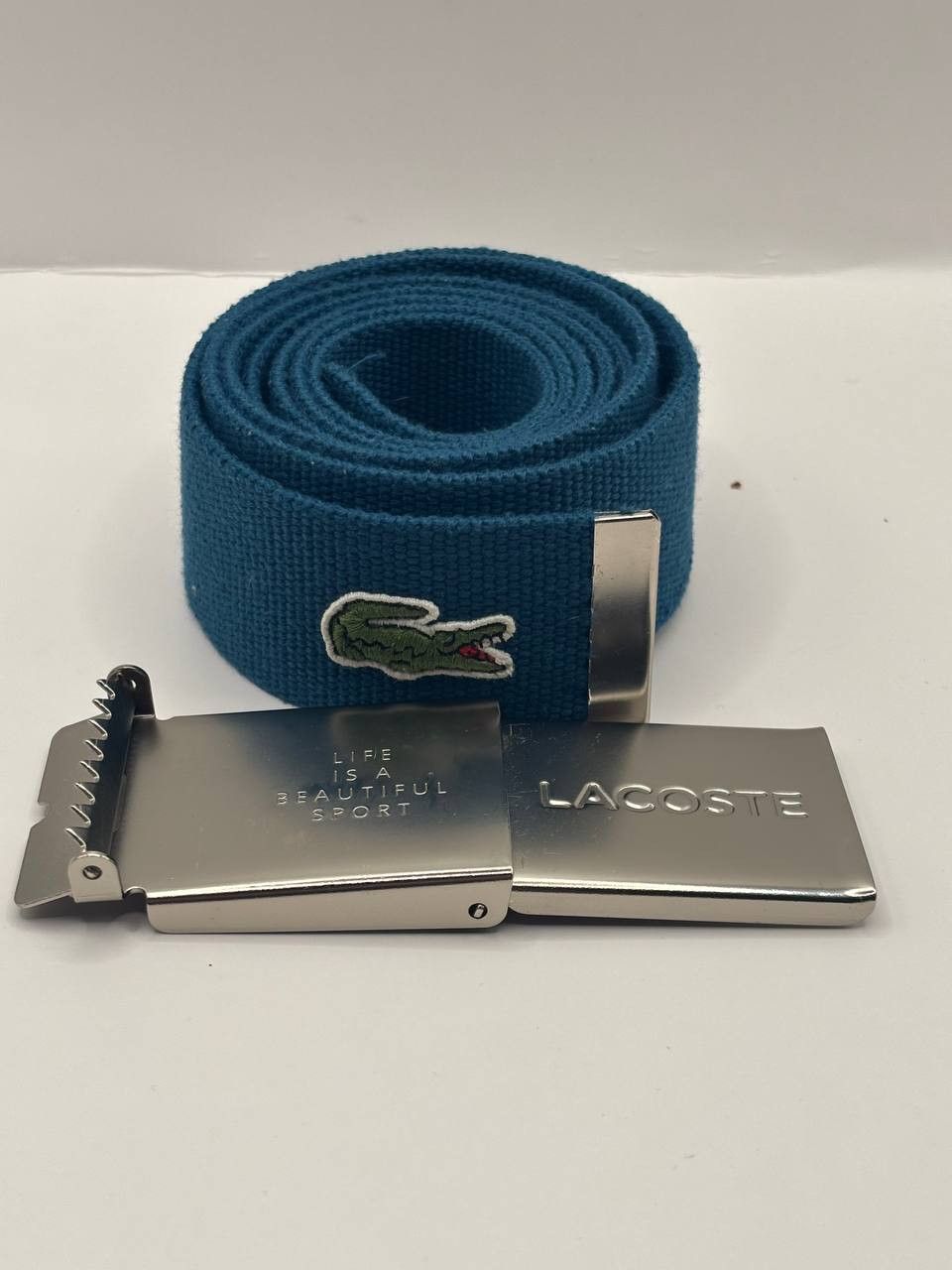Lacoste Lacoste Navy Blue Webbing Canvas Belt - Adjustable Size ONE SIZE - 3 Thumbnail