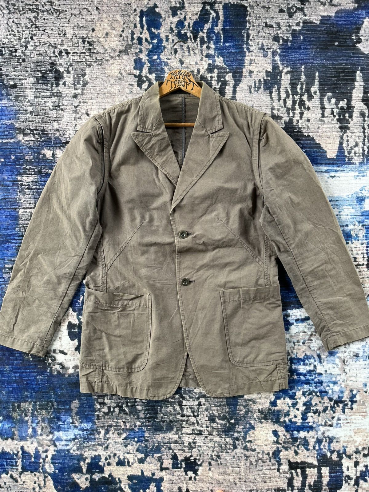 Designer × Issey Miyake × Japanese Brand 291295=Homme Issey Miyake Jacket & Vest 2 in 1 Size US M / EU 48-50 / 2 - 1 Thumbnail