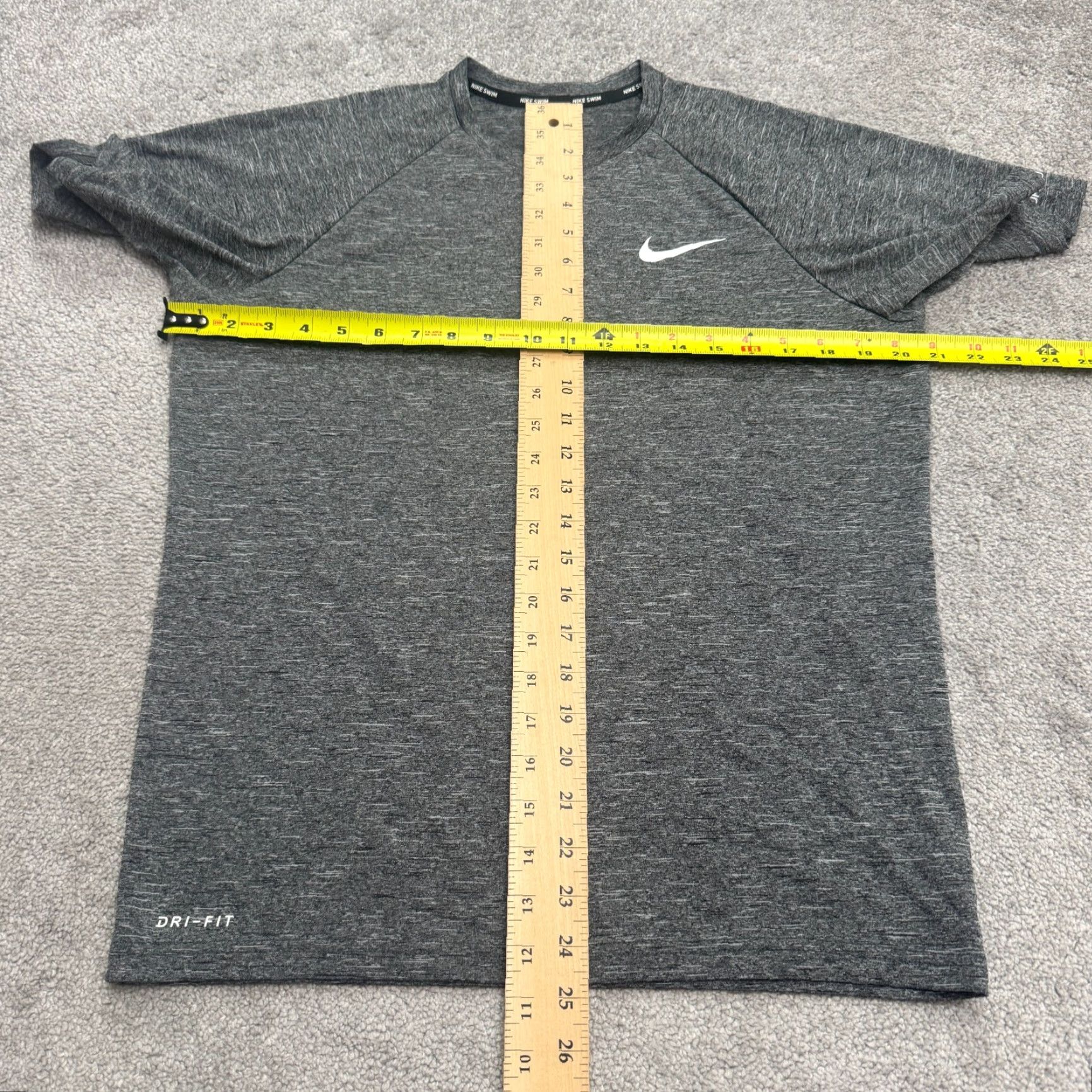 Nike Nike Dri-Fit Mens T-Shirt Shirt S Heather Gray UPF 40 Sun Protection Rash Guard Sports Aquatic Athletic Activewear Size US S / EU 44-46 / 1 - 7 Thumbnail