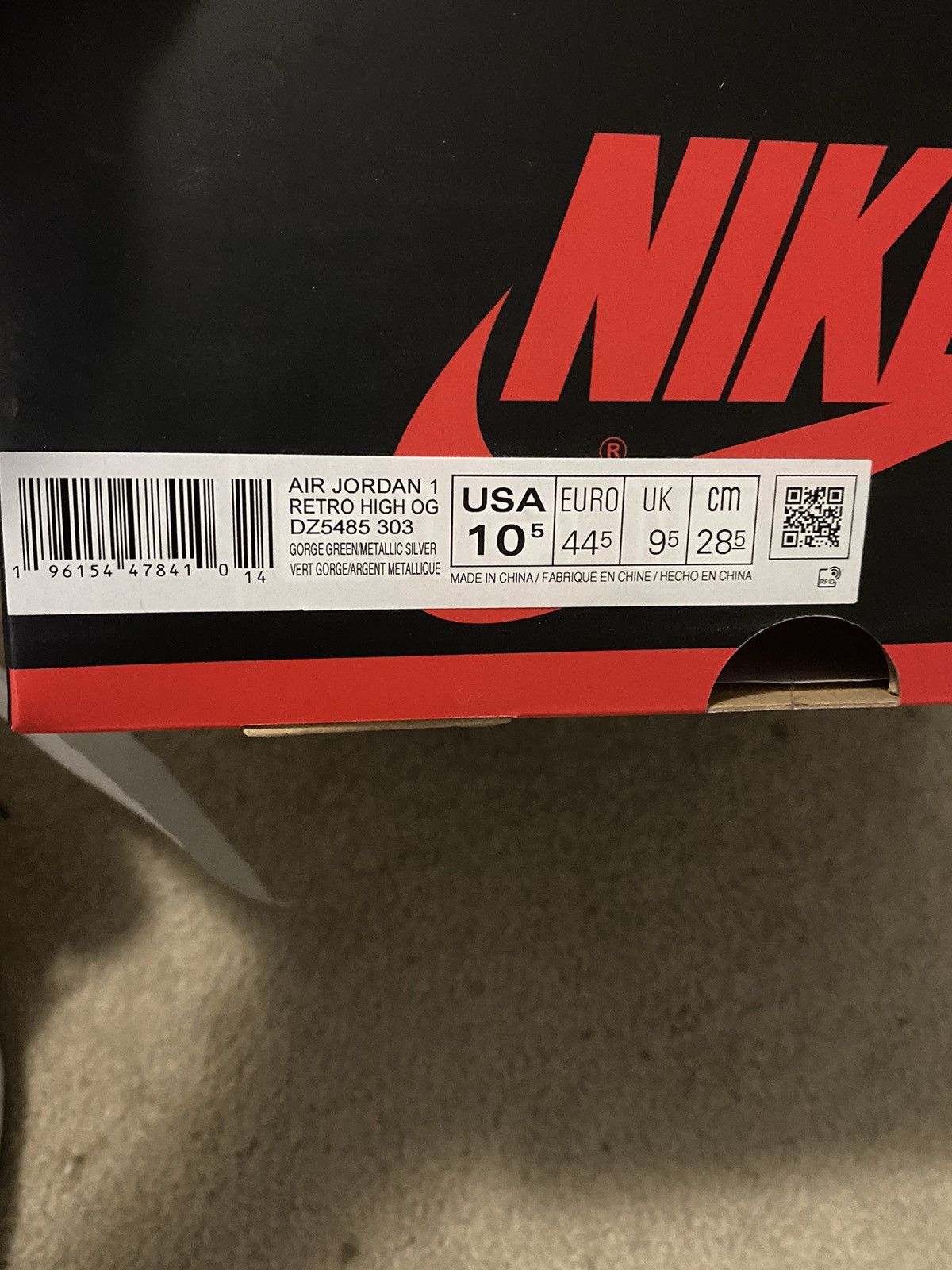 Jordan Brand × Nike Air Jordan 1 Retro High OG Gorge Green Size US 10.5 / EU 43-44 - 14 Thumbnail