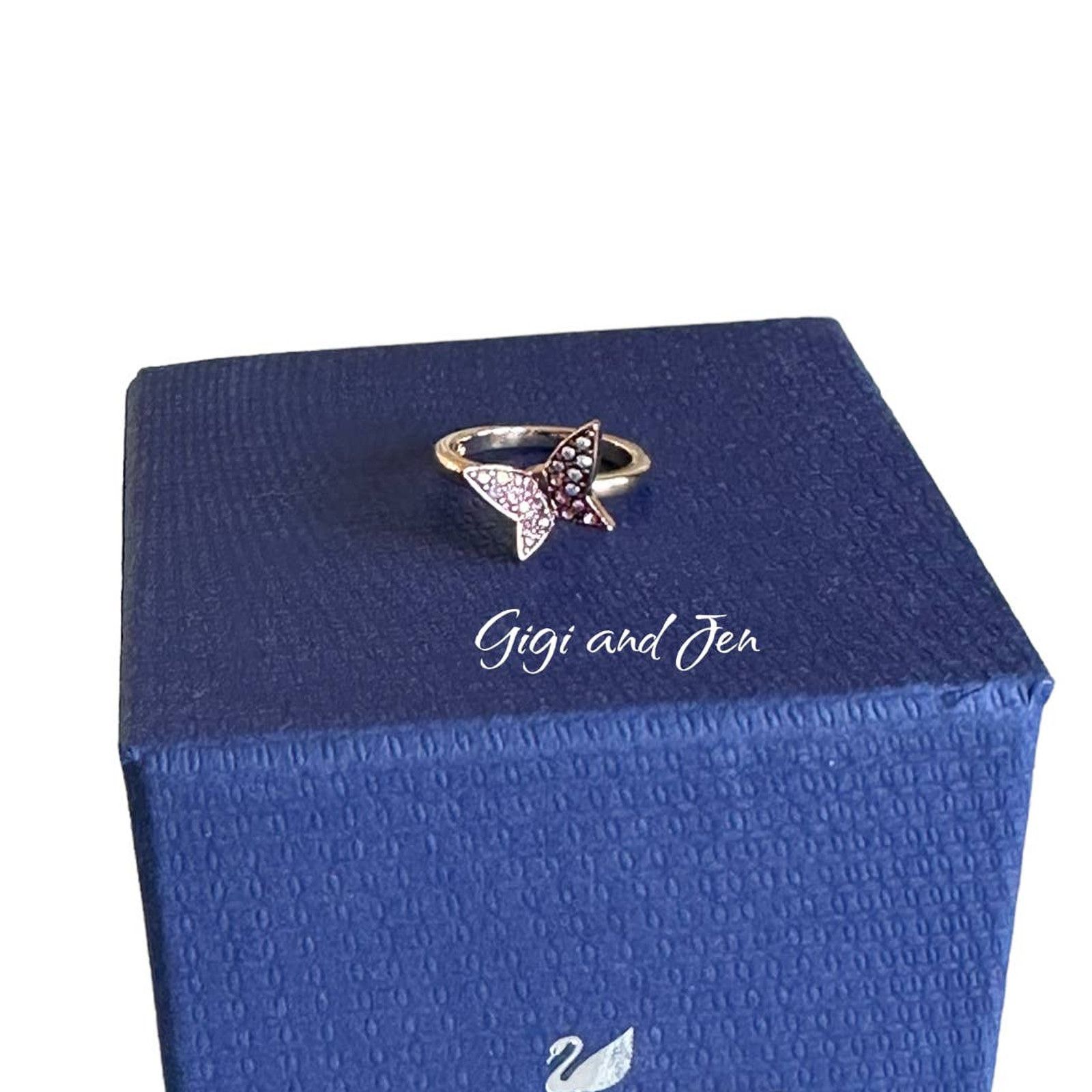 Swarovski Swarovski Lilia ring Set (3), Butterfly, Rose gold-tone 7 Size ONE SIZE - 8 Thumbnail