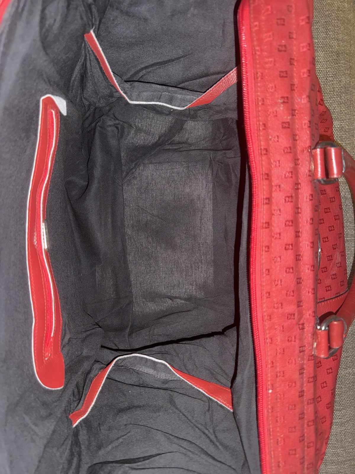 Fendi Fendi Vintage Red Monogram Canvas Duffle Travel Bag Handbag Size ONE SIZE - 9 Thumbnail
