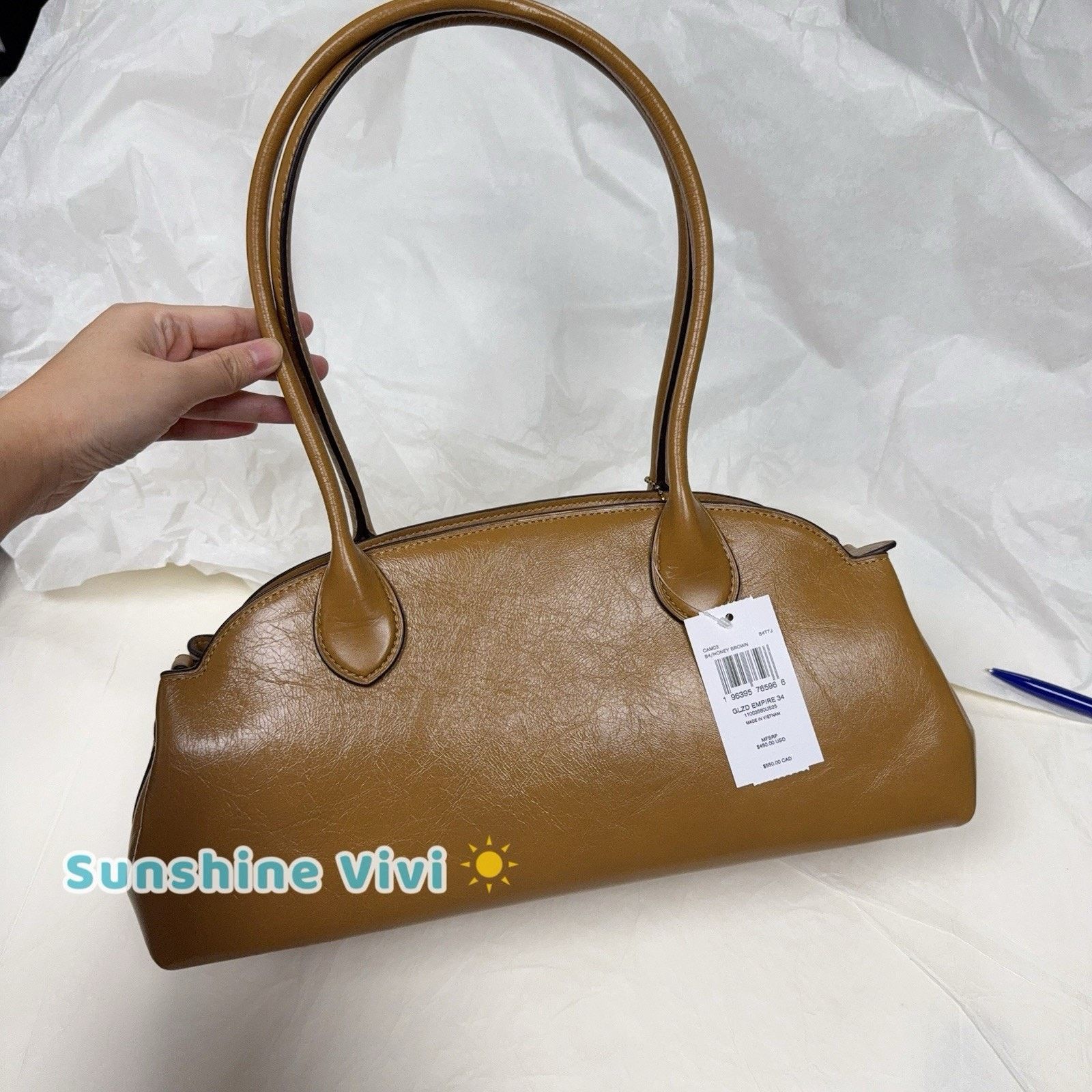 Coach NWT COACH Empire Carryall Bag 34 Brass/Honey Brown CAM03 Size ONE SIZE - 6 Thumbnail