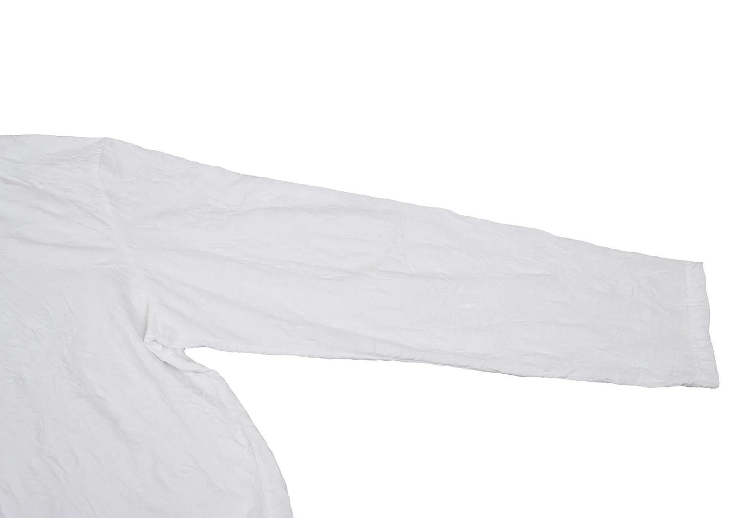 Yohji Yamamoto Wrinkled Cotton-Poly Turtle Neck Cut Sew Top in White Size US XXS / EU 40 - 5 Thumbnail