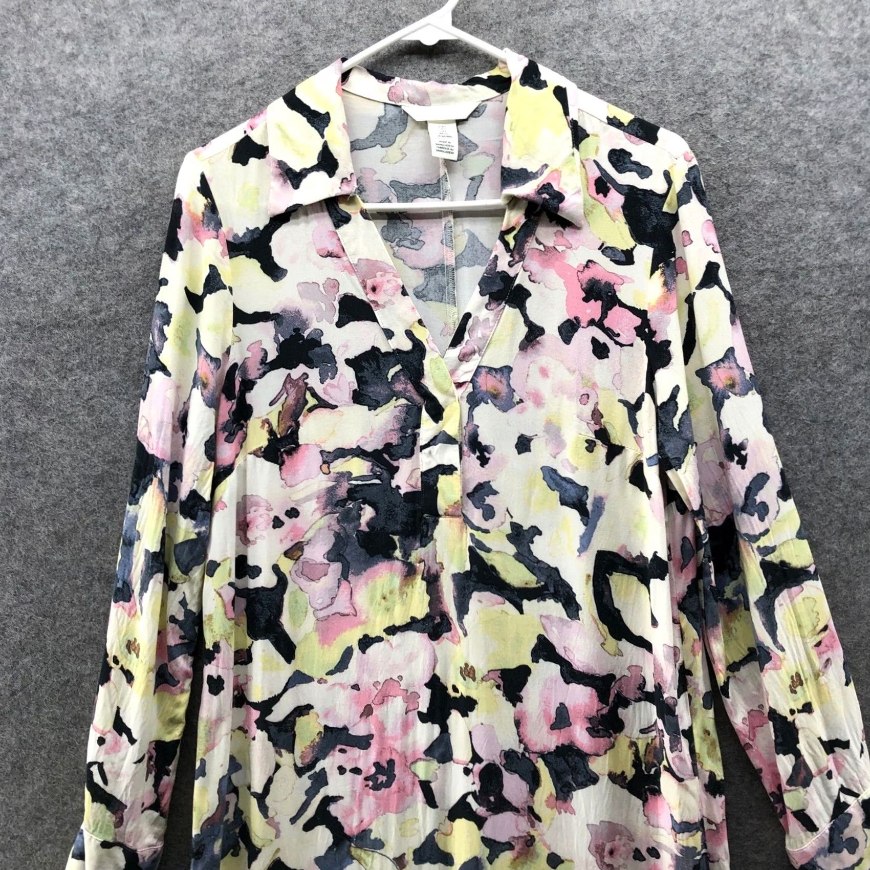 H&M H&M Floral Midi Shirt Dress Womens S Multicolor Long Sleeve Rayon Size S / US 4 / IT 40 - 3 Thumbnail