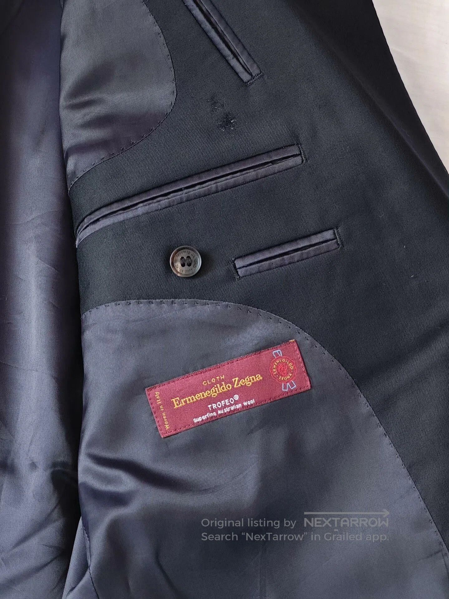 Ermenegildo Zegna Zegna Trofeo Black Wool Blazer. Size US L / EU 52-54 / 3 - 7 Thumbnail