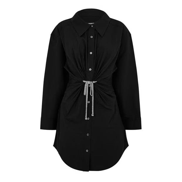 Alexander Wang o1g2r1mq0824 Twist Front Dress in Black Size M / US 6-8 / IT 42-44 - 1 Thumbnail