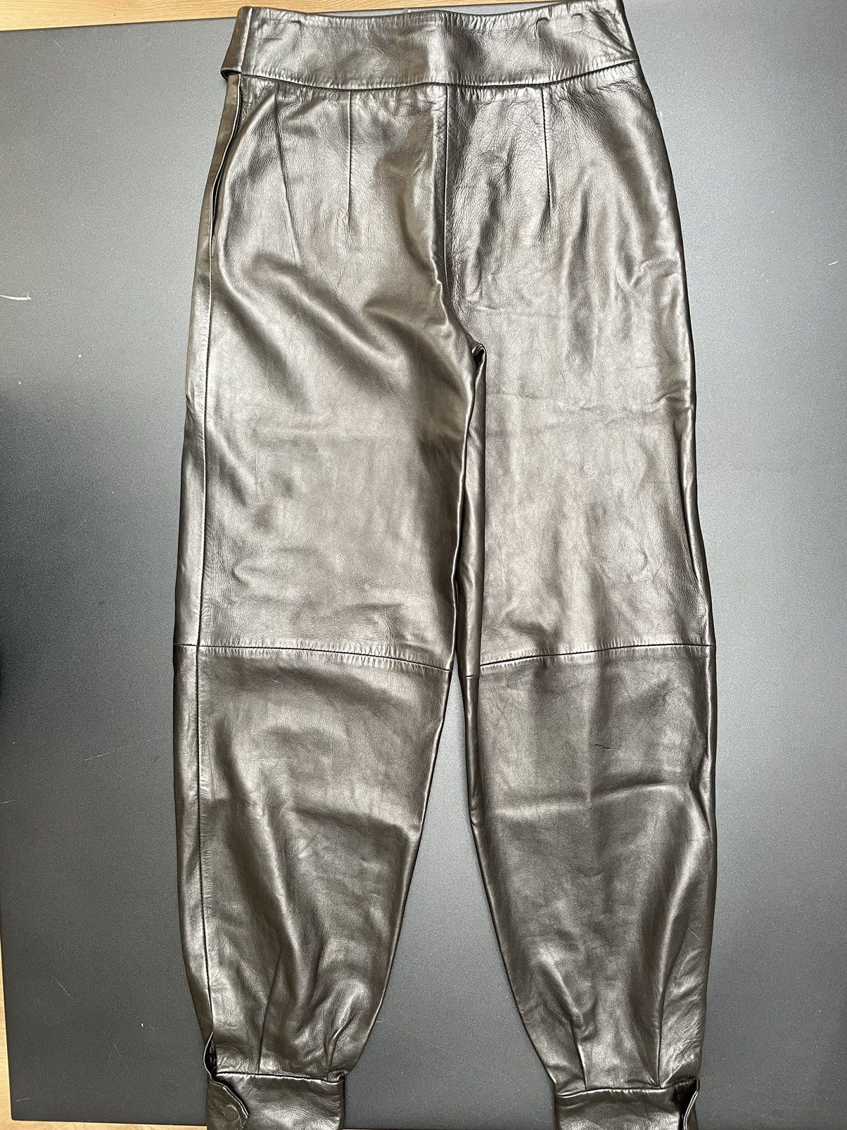 Joseph Joseph Fine Nappa Matt Black Leather Lambskin Pants 36 Size 25" / US 0 / IT 36 - 7 Thumbnail
