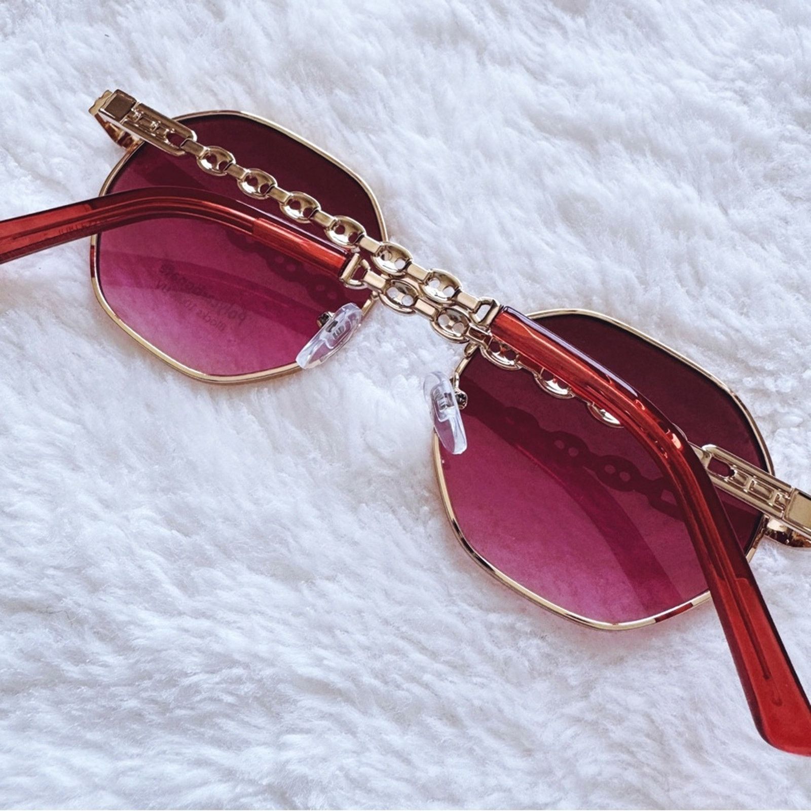Other Phoebe Dark Pink Geometric Sunglasses Size ONE SIZE - 12 Thumbnail