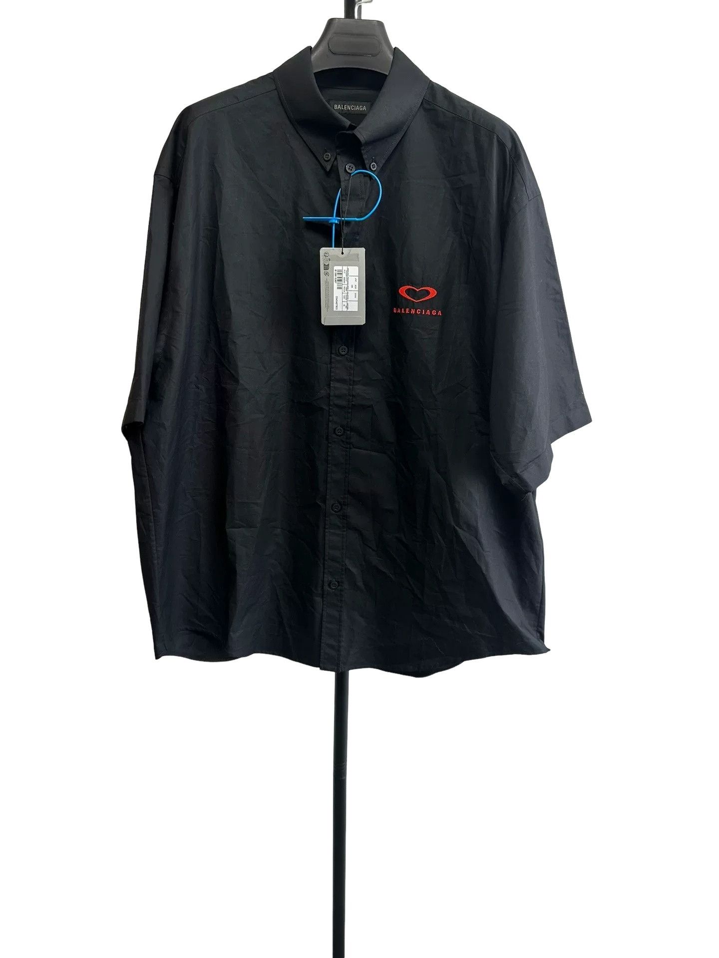 Balenciaga Balenciaga Heart Logo Short Sleeve Shirt US M Size US M / EU 48-50 / 2 - 1 Thumbnail