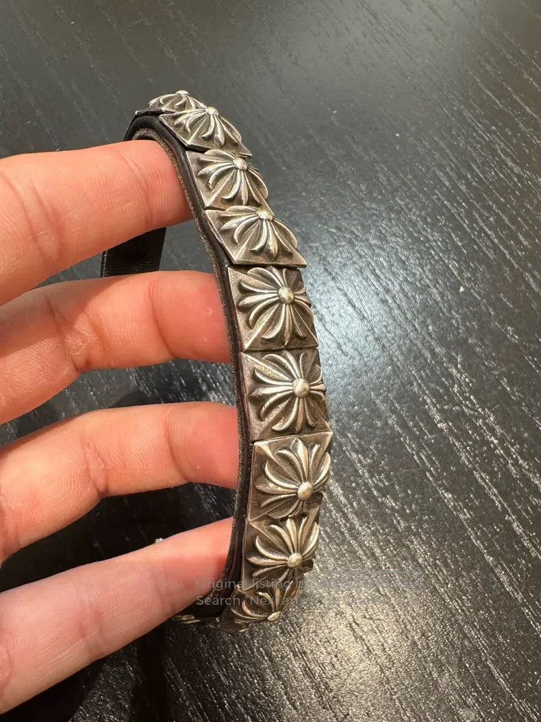 Chrome Hearts CHROME HEARTS Full Sugar Candy Cross Flower Black Leather Size ONE SIZE - 1 Thumbnail