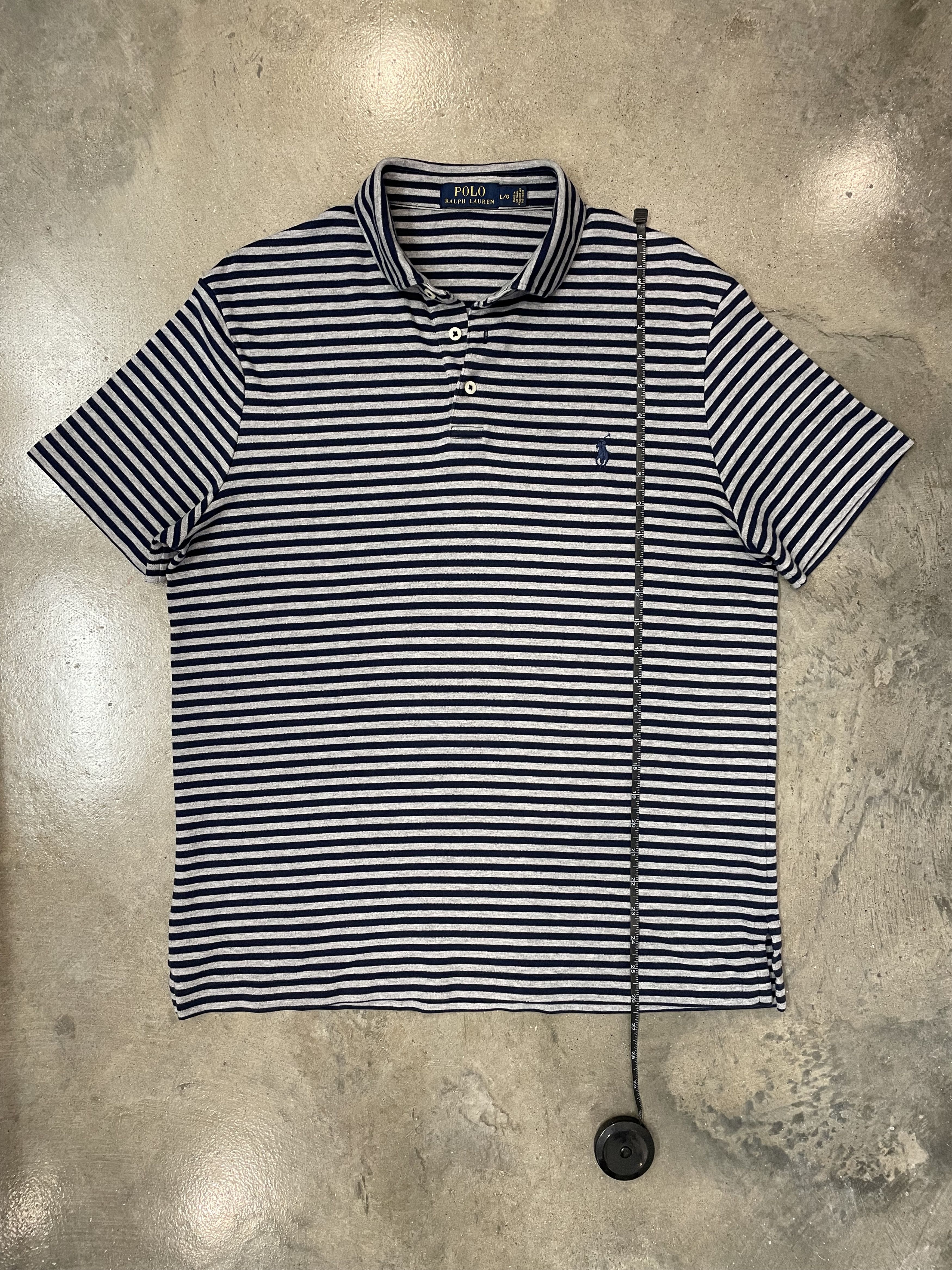 Polo Ralph Lauren Polo Ralph Lauren Blue Striped Polo Shirt Mens Large Size US L / EU 52-54 / 3 - 7 Thumbnail