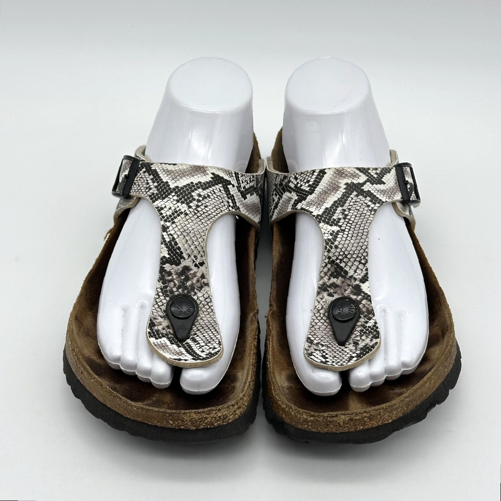 Birkenstock Birkenstock Papillio Gizeh Women's 7 EU38 Snakeskin Cork T Strap Sandals Size US 7 / IT 37 - 3 Thumbnail