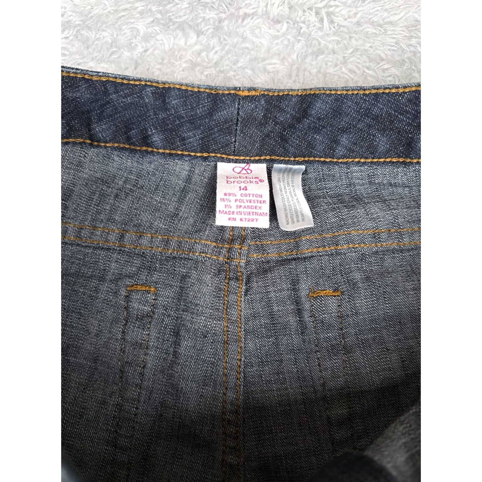 Vintage Bobbie Brooks Jeans Women 14 Blue Denim Bootcut Mid Rise Cotton Blend 33x31 Distressed Zip 5-Pocket Womens Size 36" / US 14 / IT 50 - 6 Thumbnail