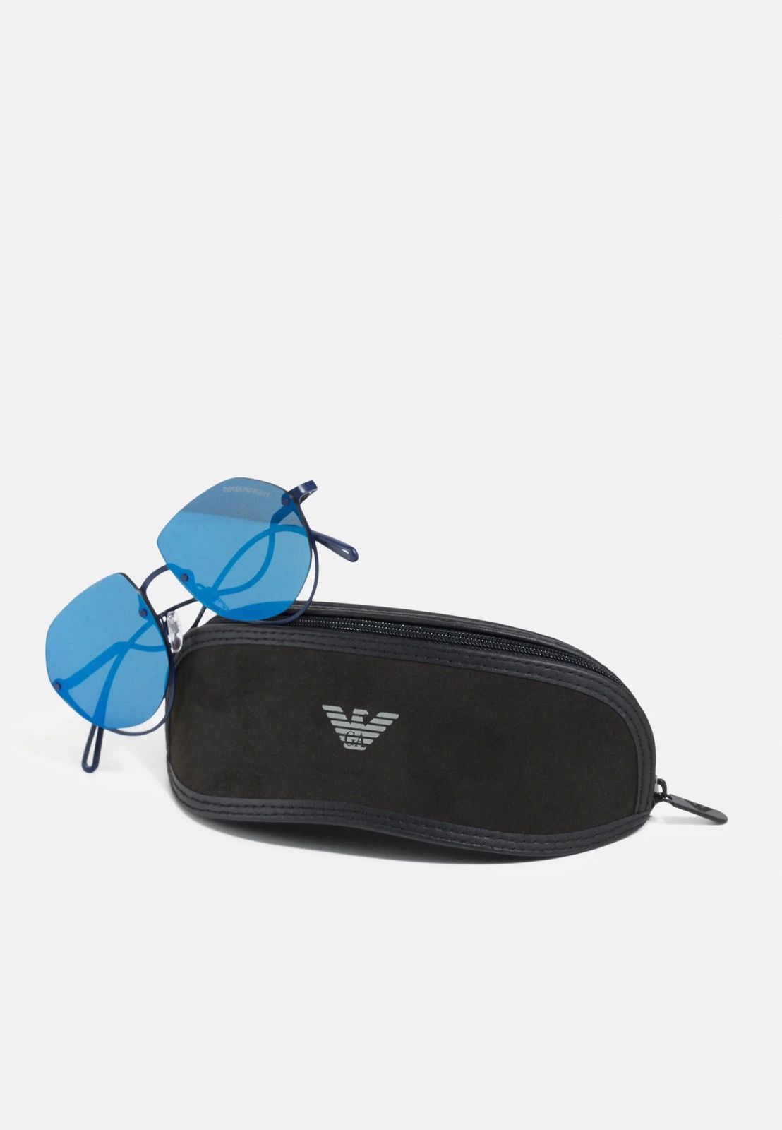 Emporio Armani Emporio Armani EA2137 3018/55 Blue Aviator Sunglasses Size ONE SIZE - 4 Thumbnail