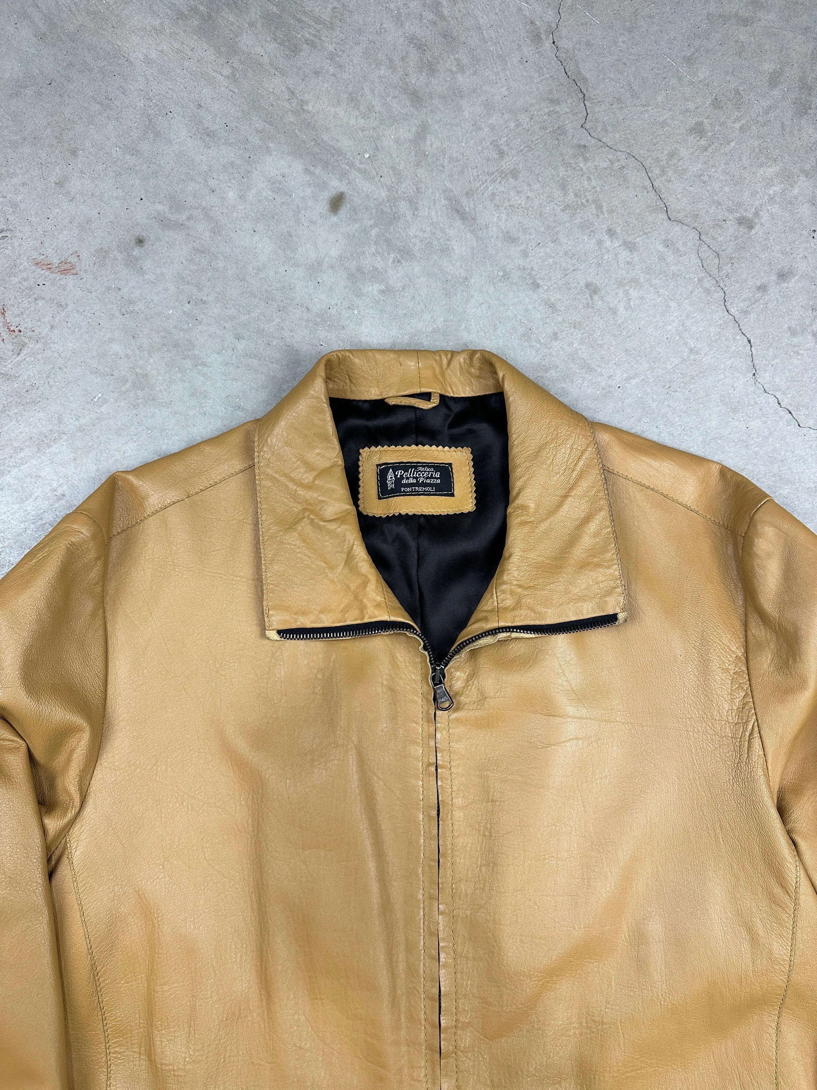 Other 80s Mustard Leather Jacket Made in Italy Size US M / EU 48-50 / 2 - 3 Thumbnail