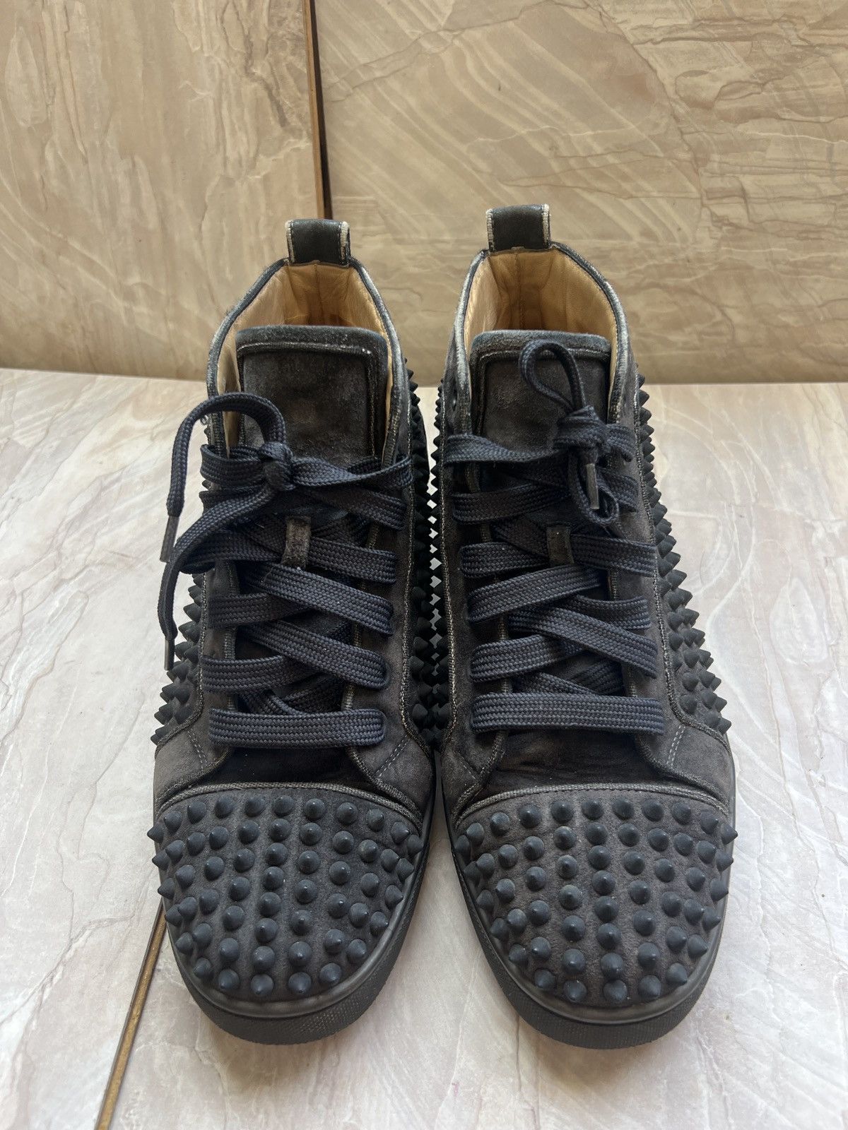 Christian Louboutin christian louboutin Hightop grey sneakers Size US 7 / EU 40 - 5 Thumbnail