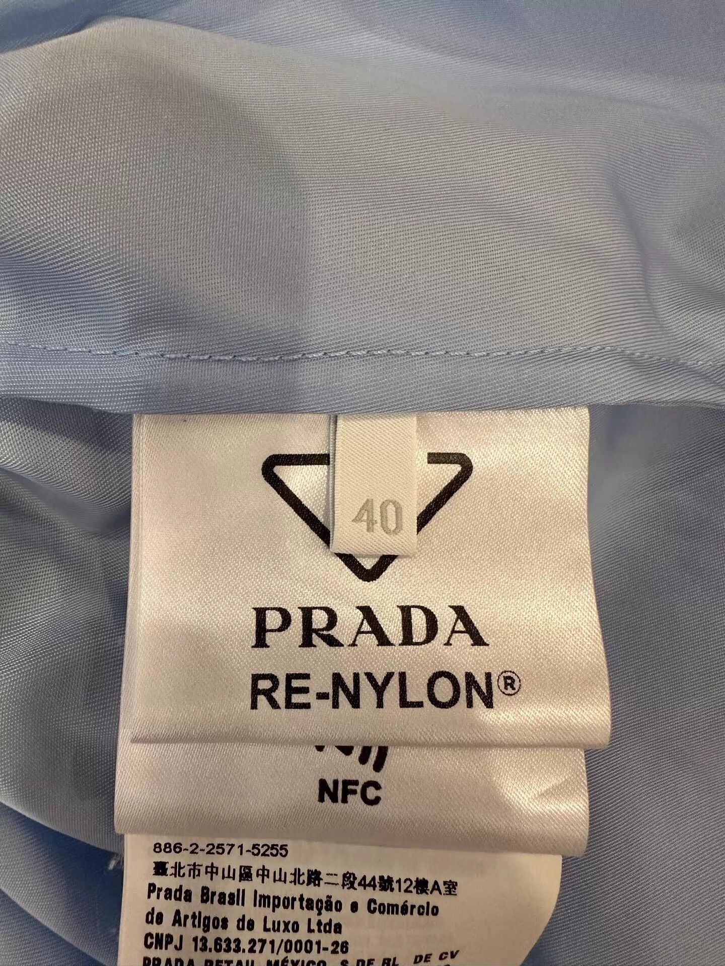 Prada Prada women's sky blue metal triangle logo jacket 40 Size S / US 4 / IT 40 - 6 Thumbnail