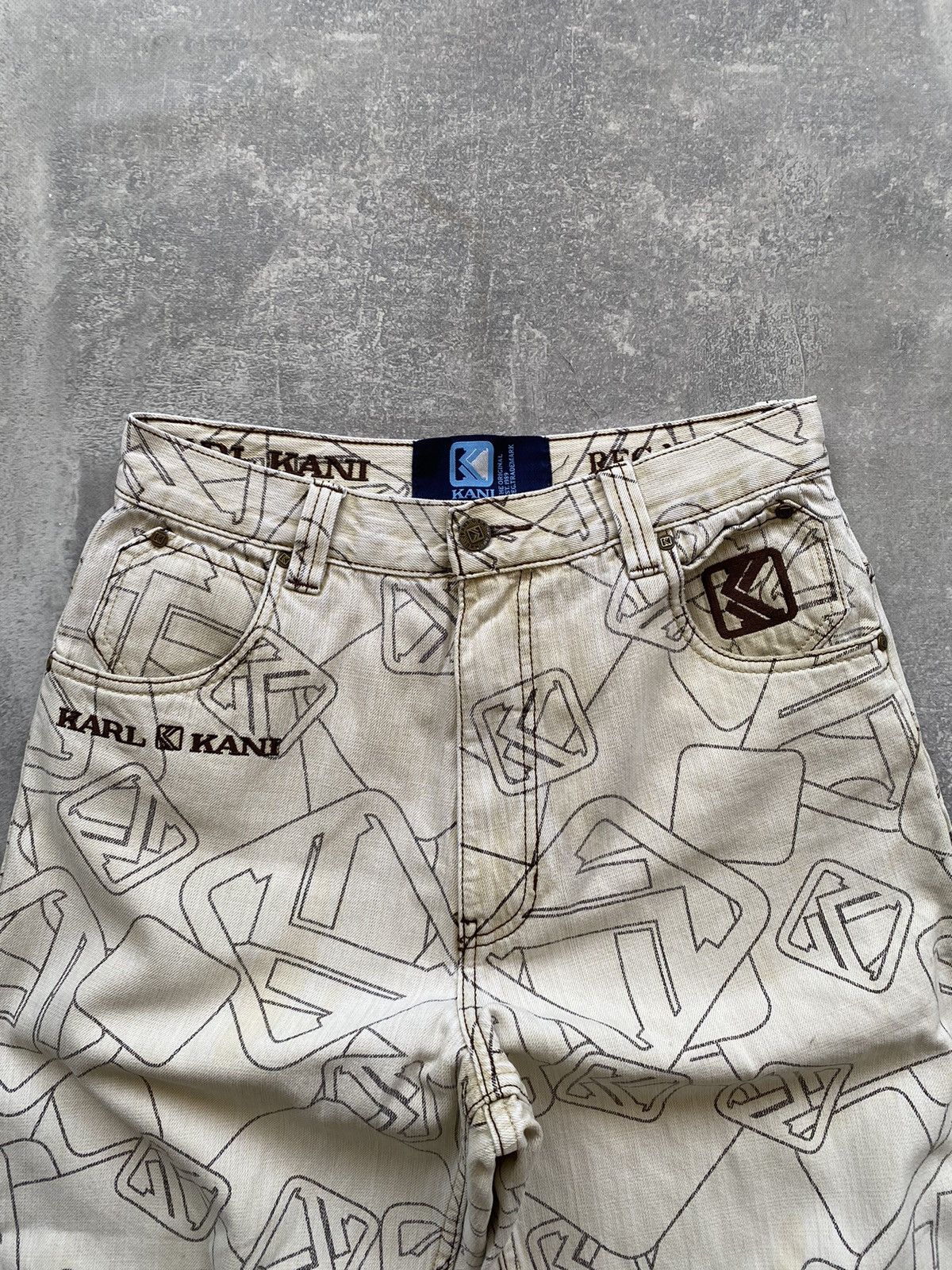 Karl Kani × Vintage Rare Vintage Karl Kani Monogram Baggy Jeans Rap Size US 30 / EU 46 - 1 Thumbnail