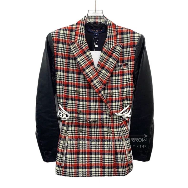 Louis Vuitton Louis Vuitton Color-block check shearling paneled lapel do Size XXS / US 00 / IT 34 - 1 Thumbnail