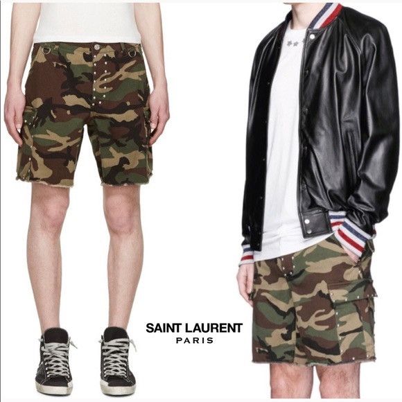 Saint Laurent Paris SS16 Surf Sound studded camo shorts Size US 34 / EU 50 - 11 Thumbnail