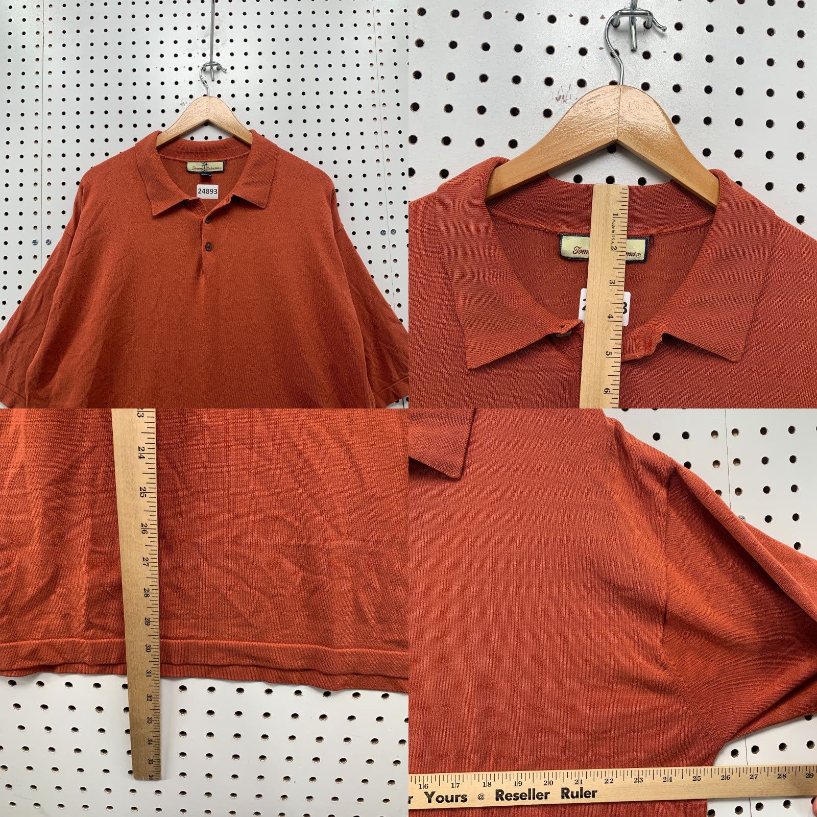 Tommy Bahama VINTAGE Tommy Bahama Polo Shirt Men Adult XL Short Sleeve Collared Silk Blend Burnt Orange 26x31 Size US XL / EU 56 / 4 - 8 Thumbnail