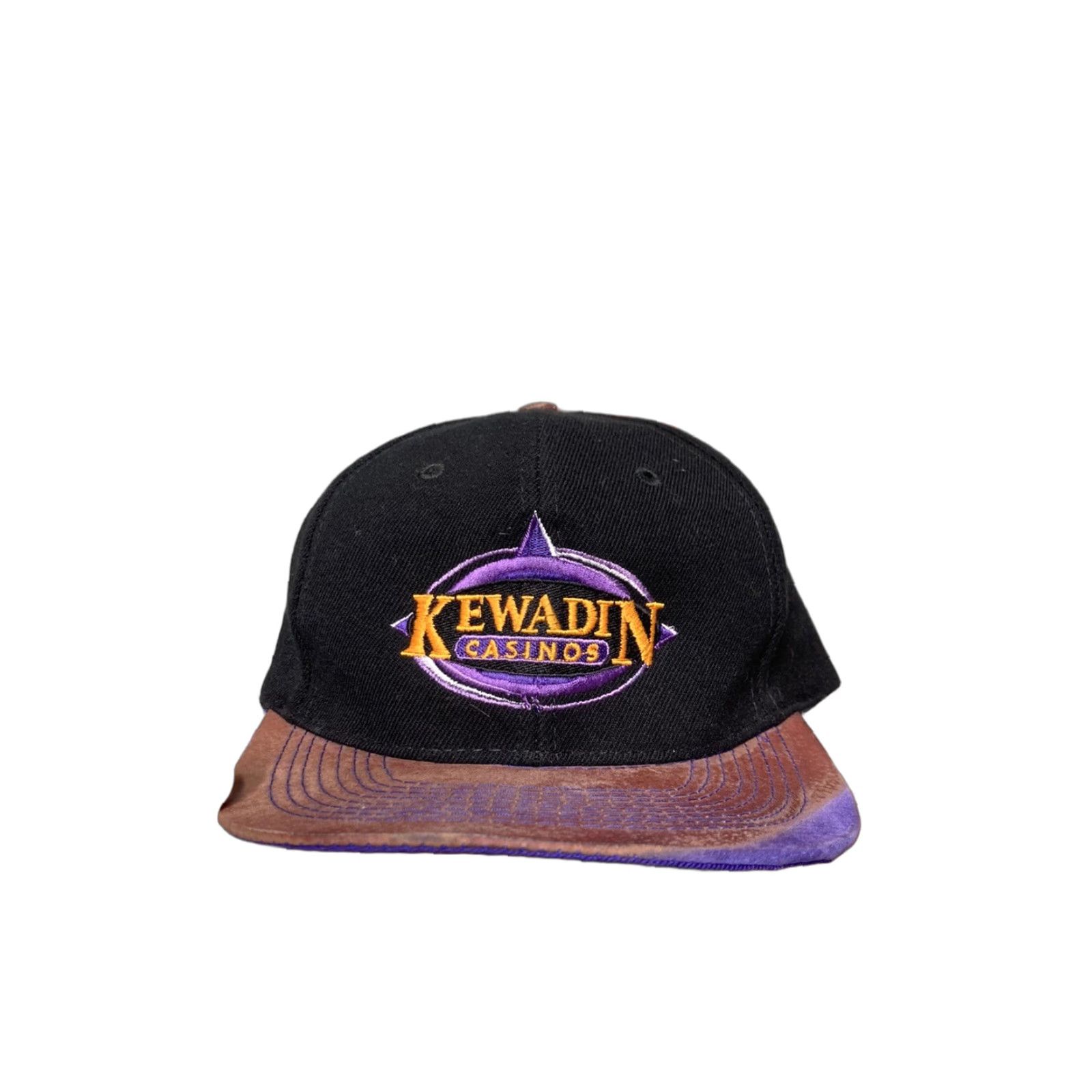 Vintage VINTAGE SnapBack Hat Cap Kewadin Casinos Michigan Wool Faded Gambling 90s Otto Cap Adjustable Men Black 90s Mens Hat Size ONE SIZE - 1 Thumbnail