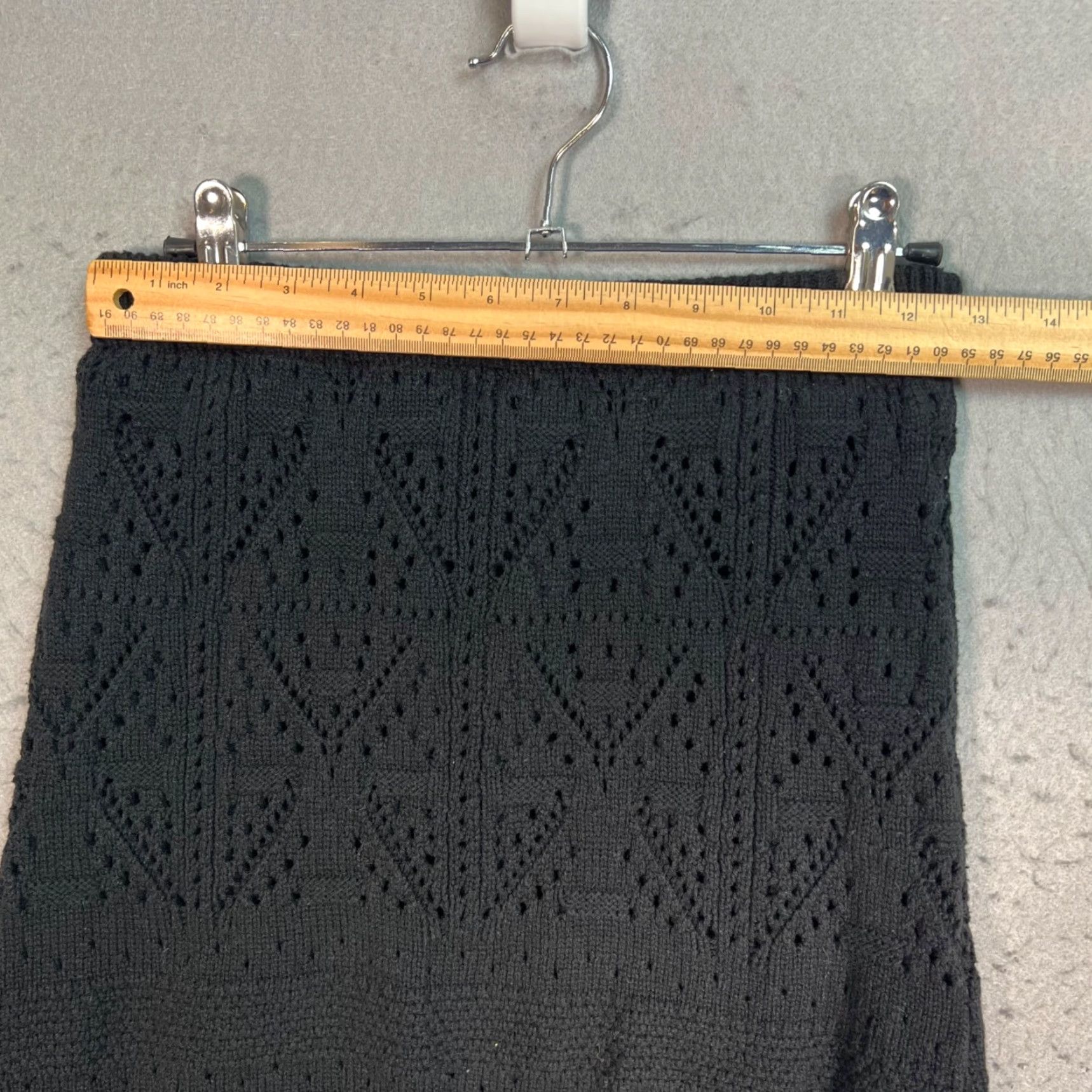 Vintage Freshman 1996 Womens Mini Skirt Knit Black With Heart Pattern Cotton Blend Size S Adult Small Size 28" / US 6 / IT 42 - 5 Thumbnail