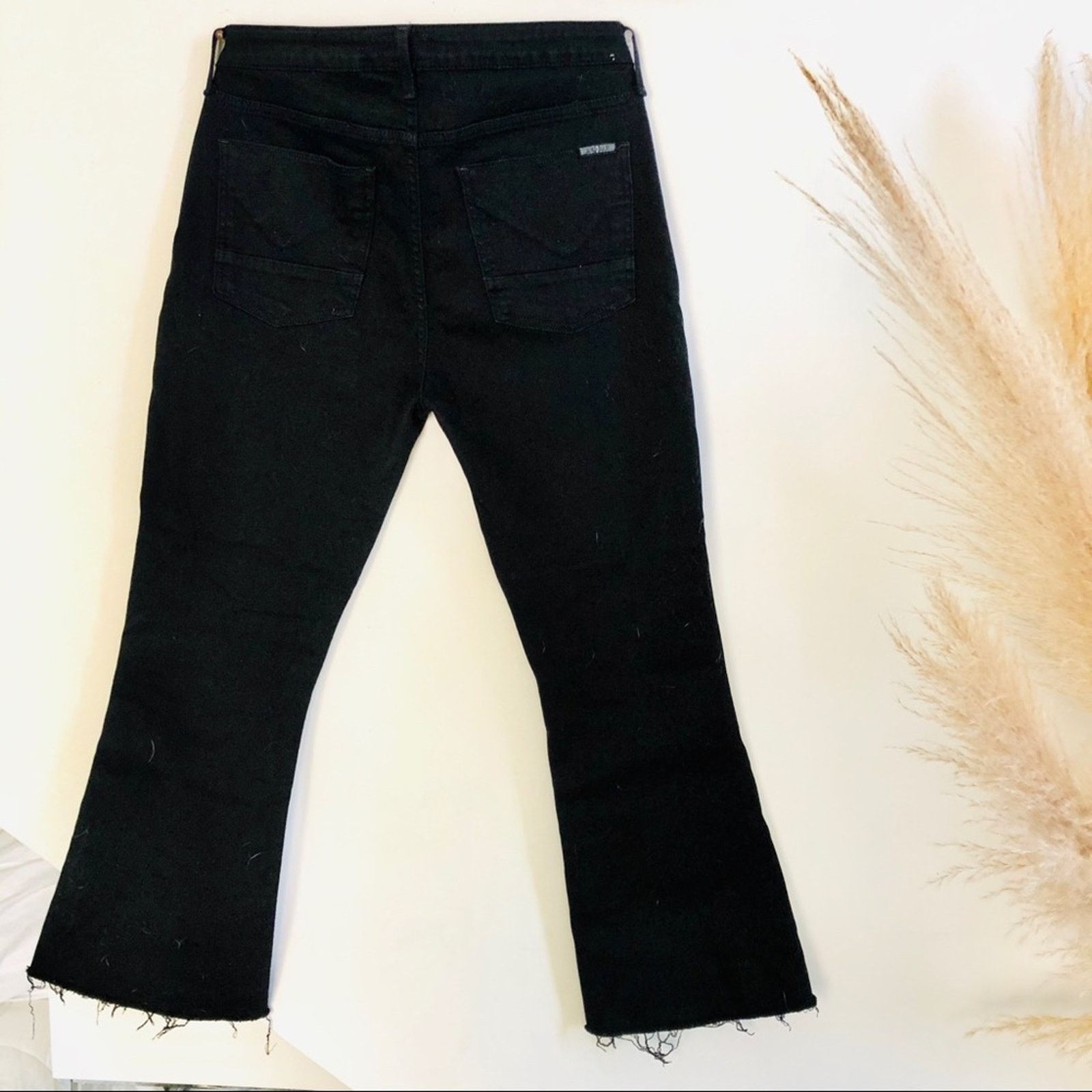 Hudson HUDSON Black MIA High Mid Rise Kick Flare Raw Hem Denim Jean Size 29" - 7 Thumbnail