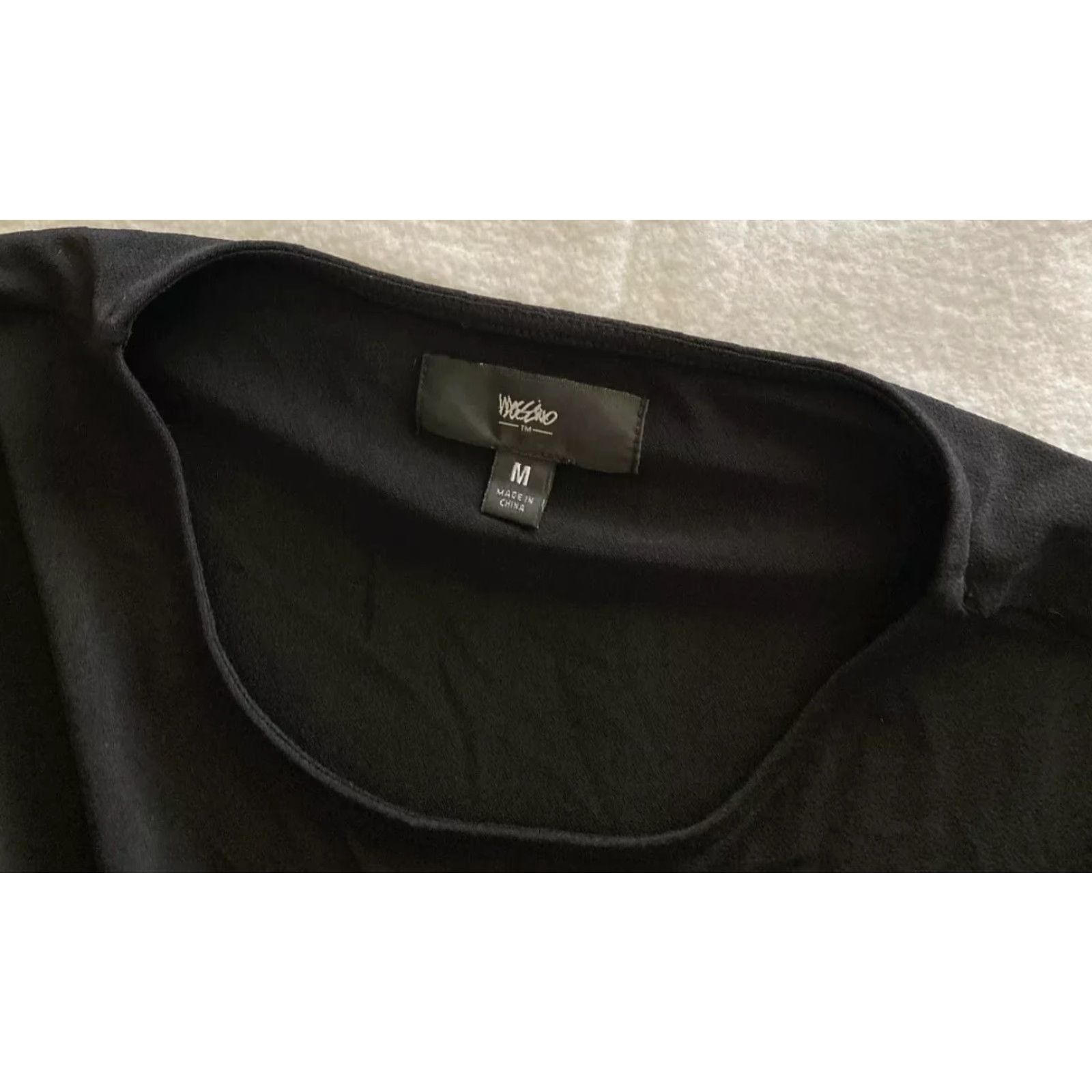 Mossimo Mossimo Dress Women’s M Black Mermaid Midi Crew Neck Short Sleeve Pullover Rayon - Regular Size M / US 6-8 / IT 42-44 - 3 Thumbnail