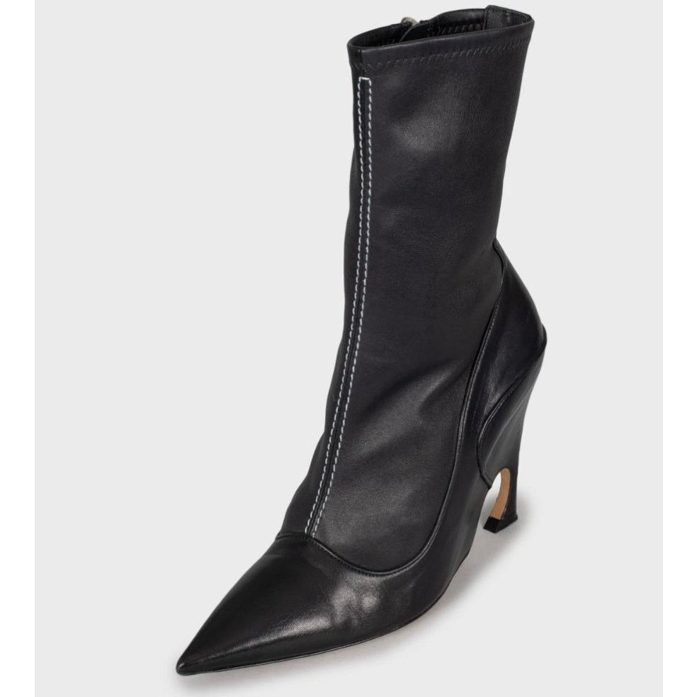Dior Christian Dior Black Leather Pointed Ankle Boots - EU 39.5 Size US 8.5 / IT 38.5 - 3 Thumbnail