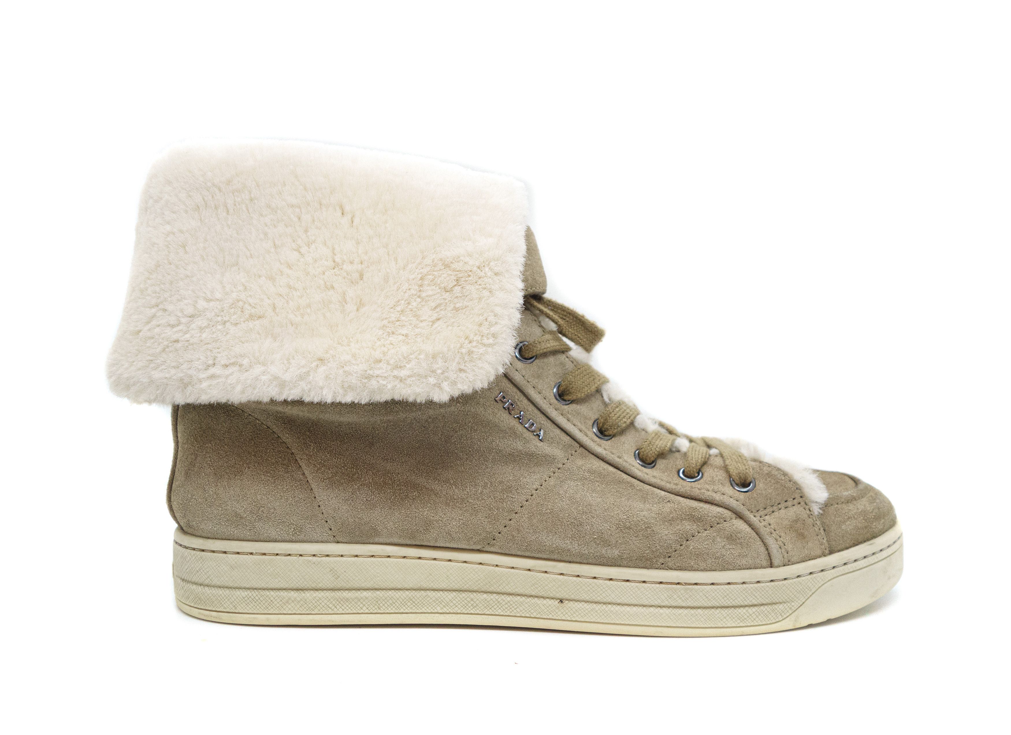 Prada Wedge Suede High Boots Size US 9 / IT 39 - 1 Thumbnail