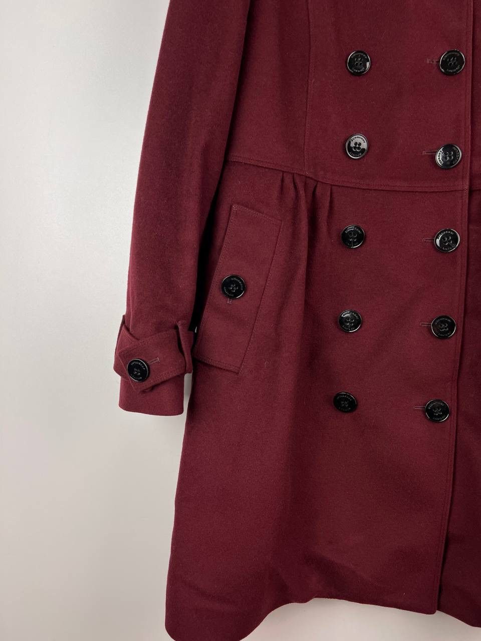 Burberry Burberry Garnet Double Breasted Coat with Black Fur Trim UK6 Size XS / US 0-2 / IT 36-38 - 10 Thumbnail