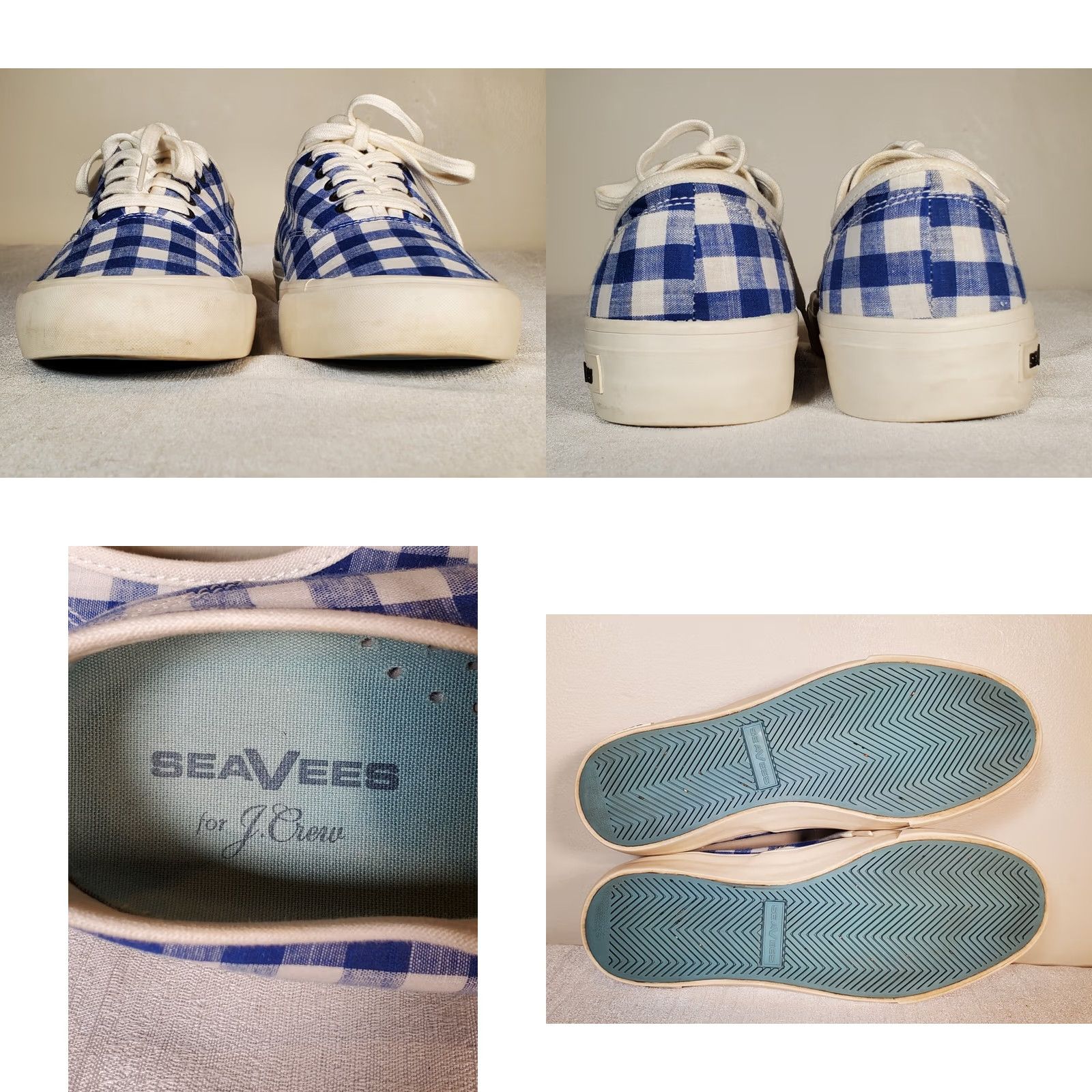 SeaVees SeaVees for J. Crew 06/64 Legend Sneaker in Blue Gingham Check Boat Shoe Women's US 8 Hidden Backwards? Size US 8 / IT 38 - 8 Thumbnail