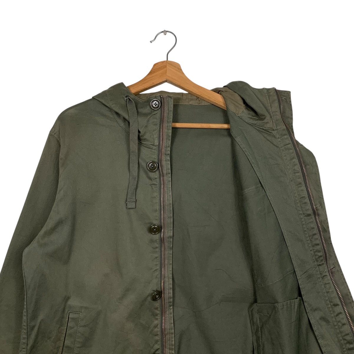 Beams Japan BEAMS Olive Green Button Zipper Hooded Jacket #1622-C72 Size US L / EU 52-54 / 3 - 10 Thumbnail