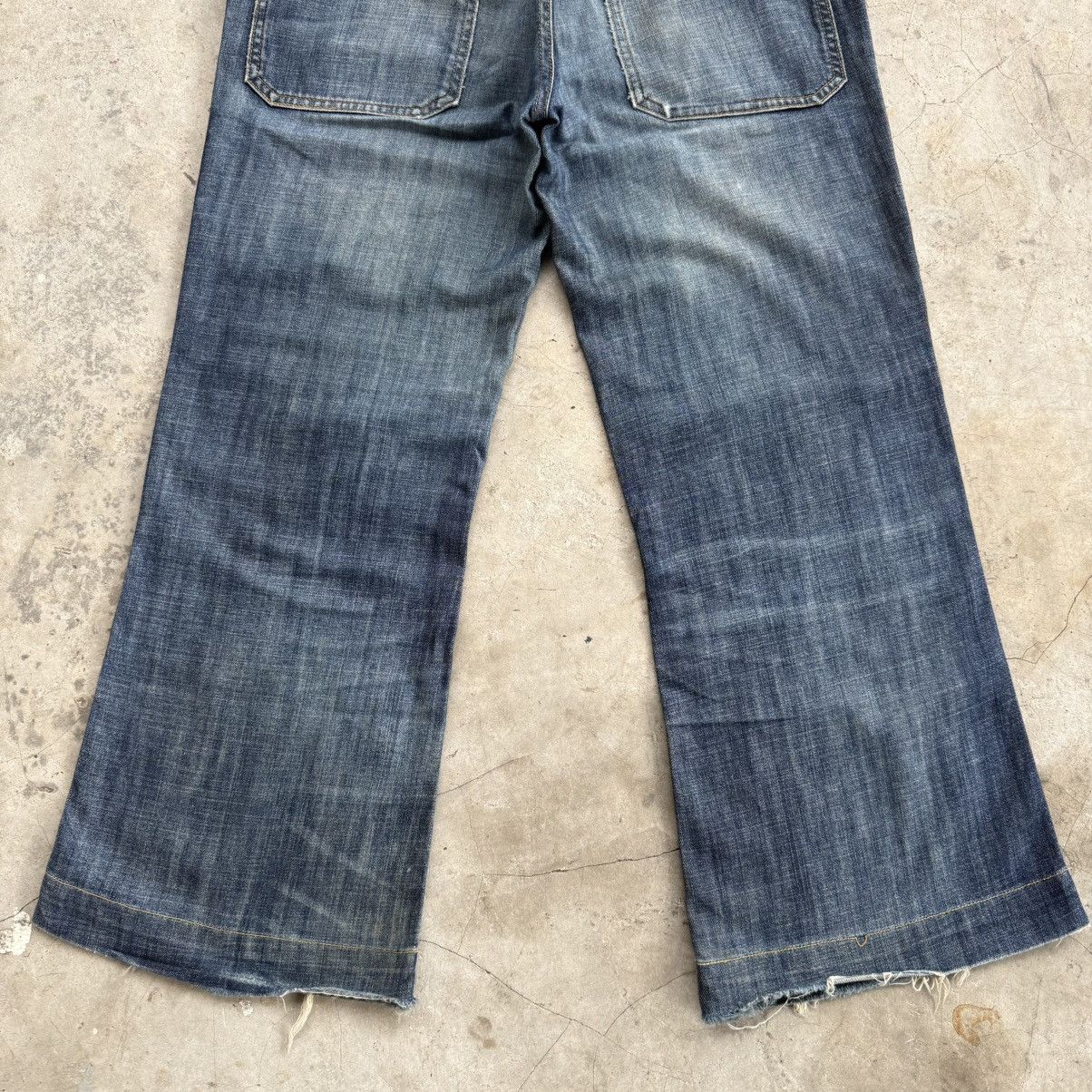 55DSL W33x27 Vintage 55DSL Flare Faded Denim Jean Pants Size US 33 - 10 Thumbnail