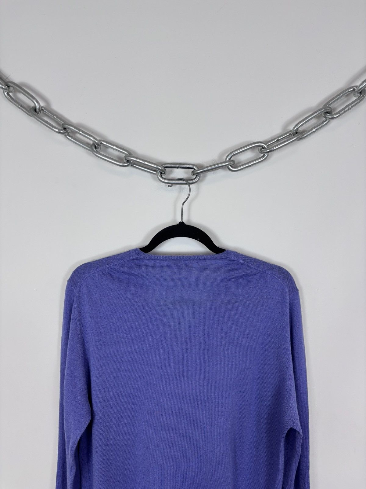 Valentino Valentino Roma Men’s Purple Blue Wool V-Neck Sweater Size US M / EU 48-50 / 2 - 18 Thumbnail