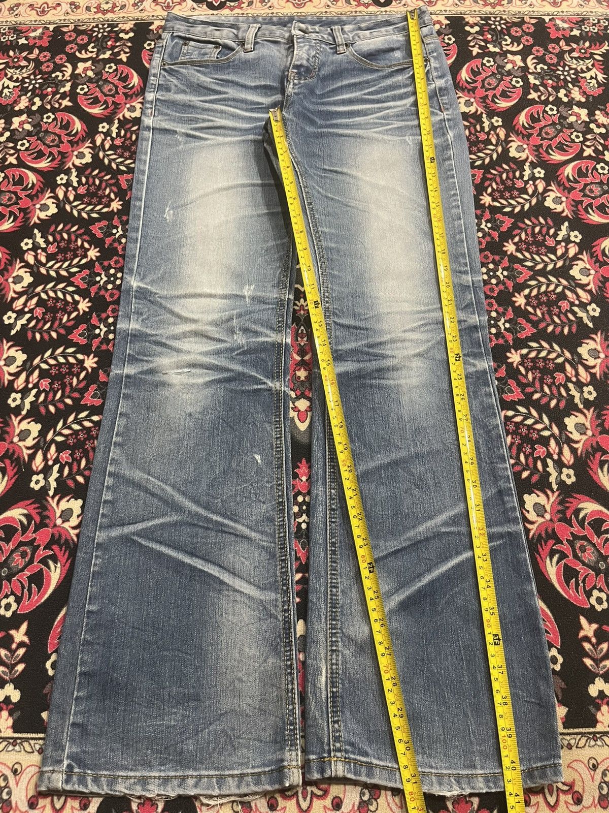 Tornado Mart ⚡️Flare⚡️Vintage Japanese Brand Ruby Denim Whisker Blue Jeans Size US 32 / EU 48 - 10 Thumbnail