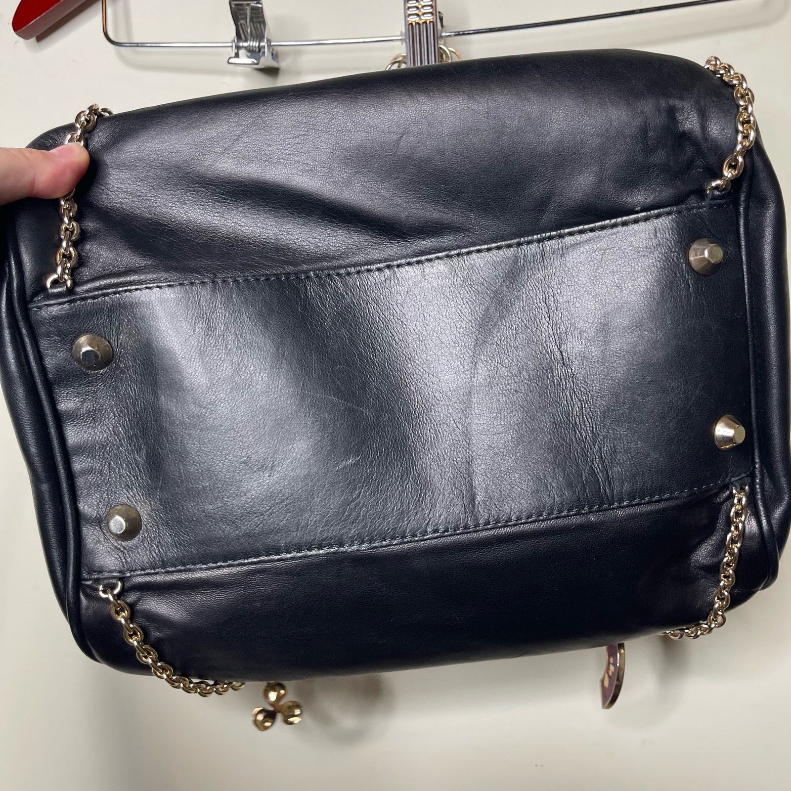 Versace Versace For H&M Black Leather Hobo Bag with Charms Size ONE SIZE - 4 Thumbnail
