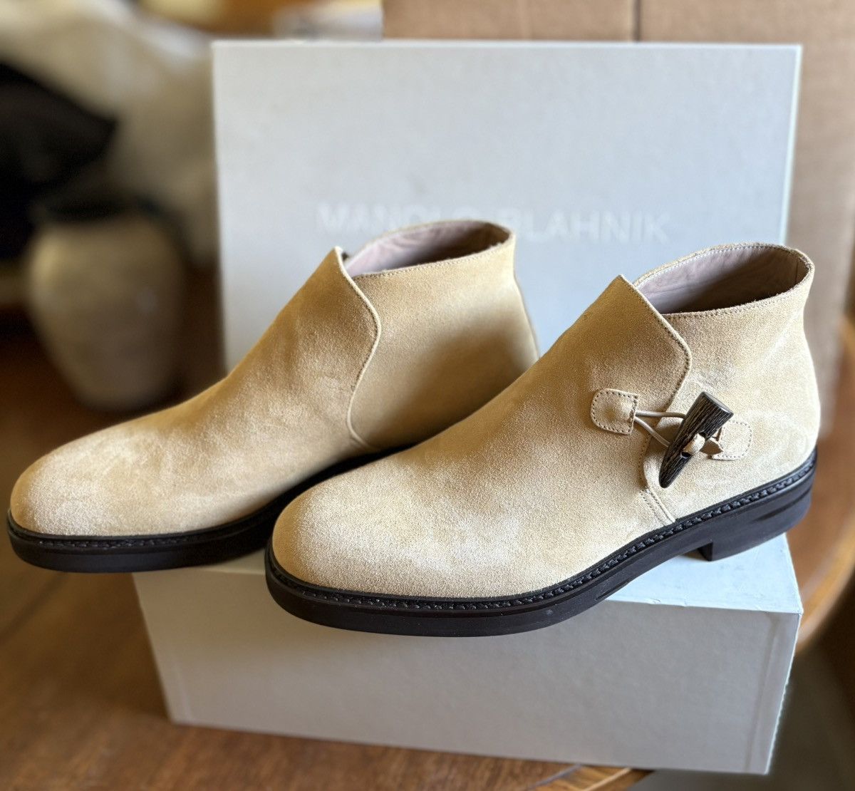 Manolo Blahnik Manolo Blahnik Men’s Beige Suede Boots 8.5 UK 9.5 US Size US 9.5 / EU 42-43 - 7 Thumbnail